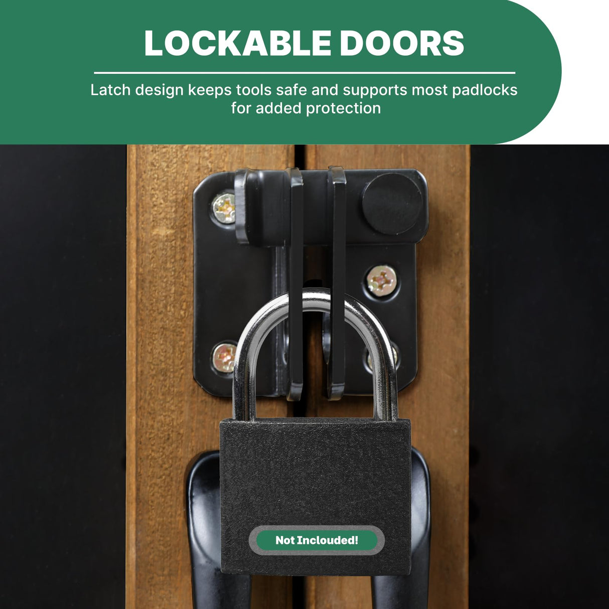 Ketive Outdoor Storage Cabinet Wood & Metal, Tall Tool Shed with Weatherproof, Double Lockable Doors, Removable 3 Shelves, Adjustable Feet for Patio, Garden, Backyard, Lawn, 32" x 15.5" x 66" (Brown) ketive