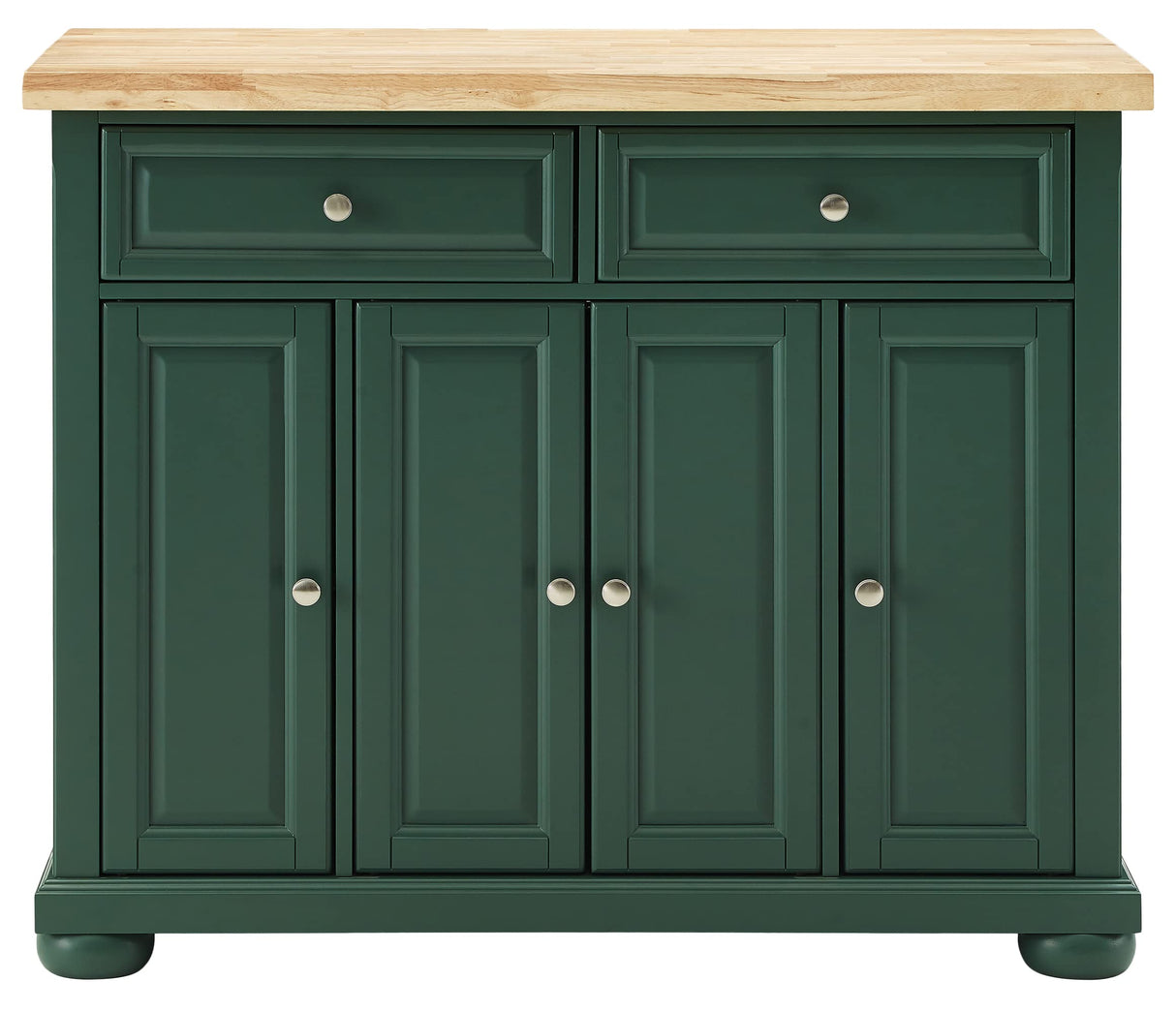 Crosley Furniture Madison Kitchen Island with Solid Wood Top and Optional Casters, Emerald Green Crosley Furniture