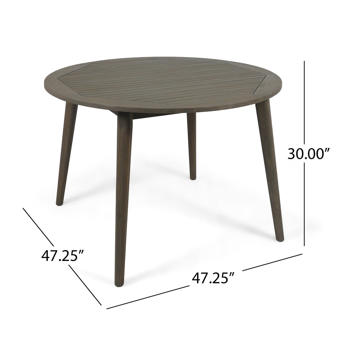 Christopher Knight Home Nick Outdoor Acacia Wood Round Dining Table, Gray Finish Christopher Knight Home