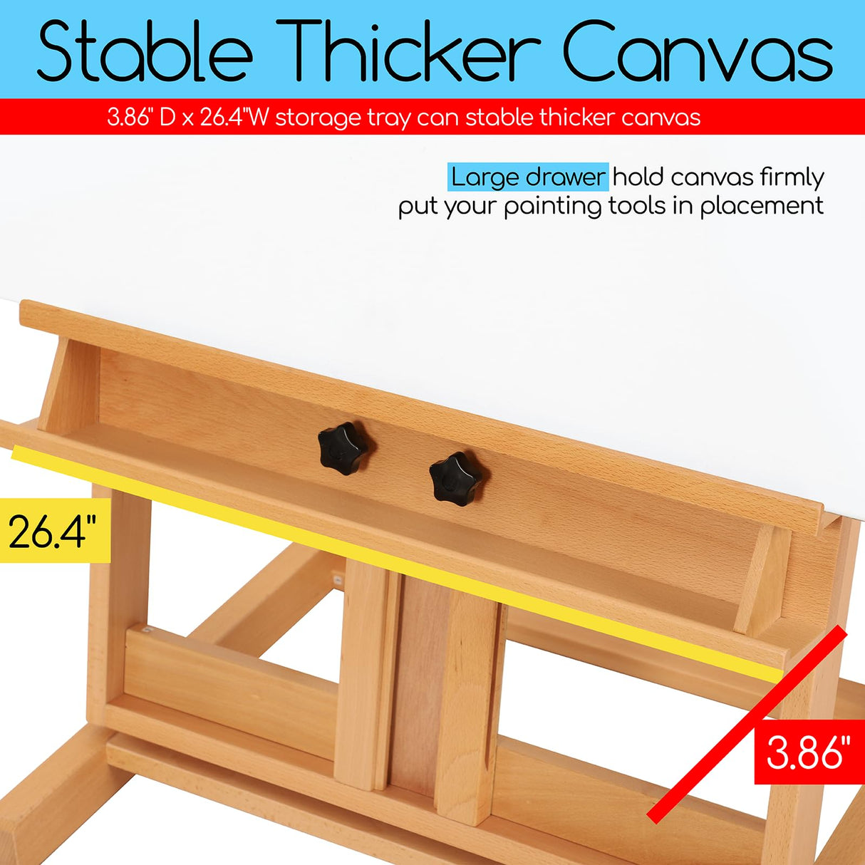 MEEDEN Studio Easel: Large H-Frame Easel 70"-118 "H, Artist Easel Holds Canvas Art up to 104", Painting Easel, Wooden Easel, Solid Beech Wood Art Easel for Artists MEEDEN