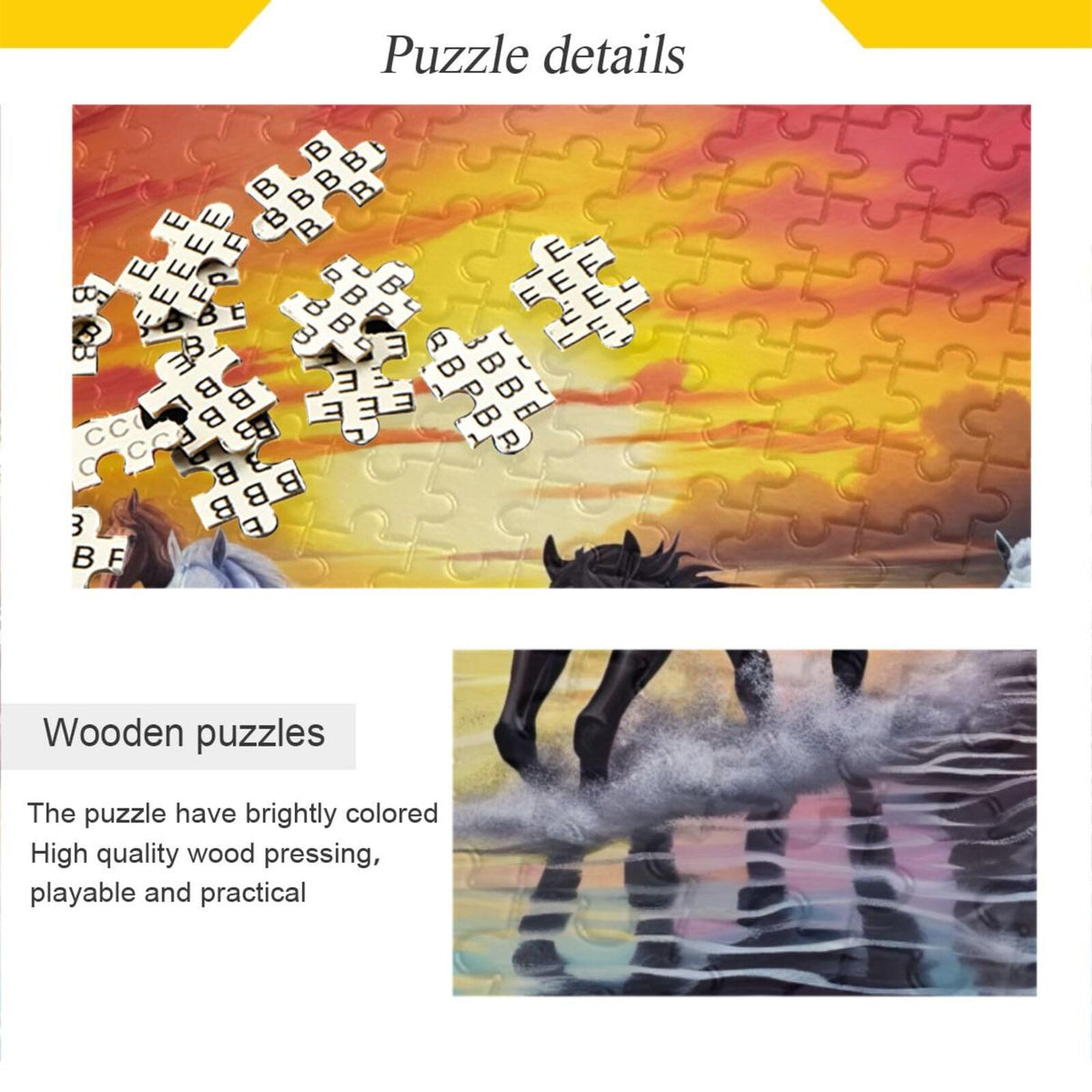 xigua Running Horse Jigsaw Puzzles for Adults 1000 Piece, Puzzles for Adults 1000 Piece Challenging Kids Teens Family Puzzle Game xigua