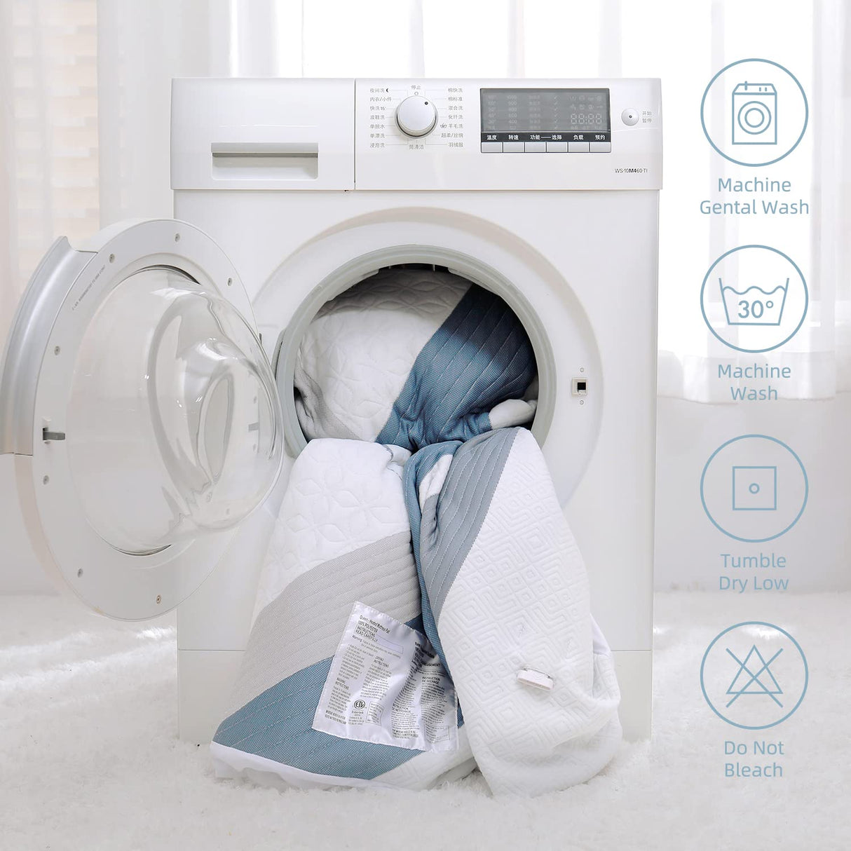 Gotcozy Heated Mattress Pad King Size Dual Control - Electric Mattress Pad Fit up to 15‘’ with 6 Heat Setting & 10 Hour Auto Off ETL Certified Machine Washable(Blue) GOTCOZY