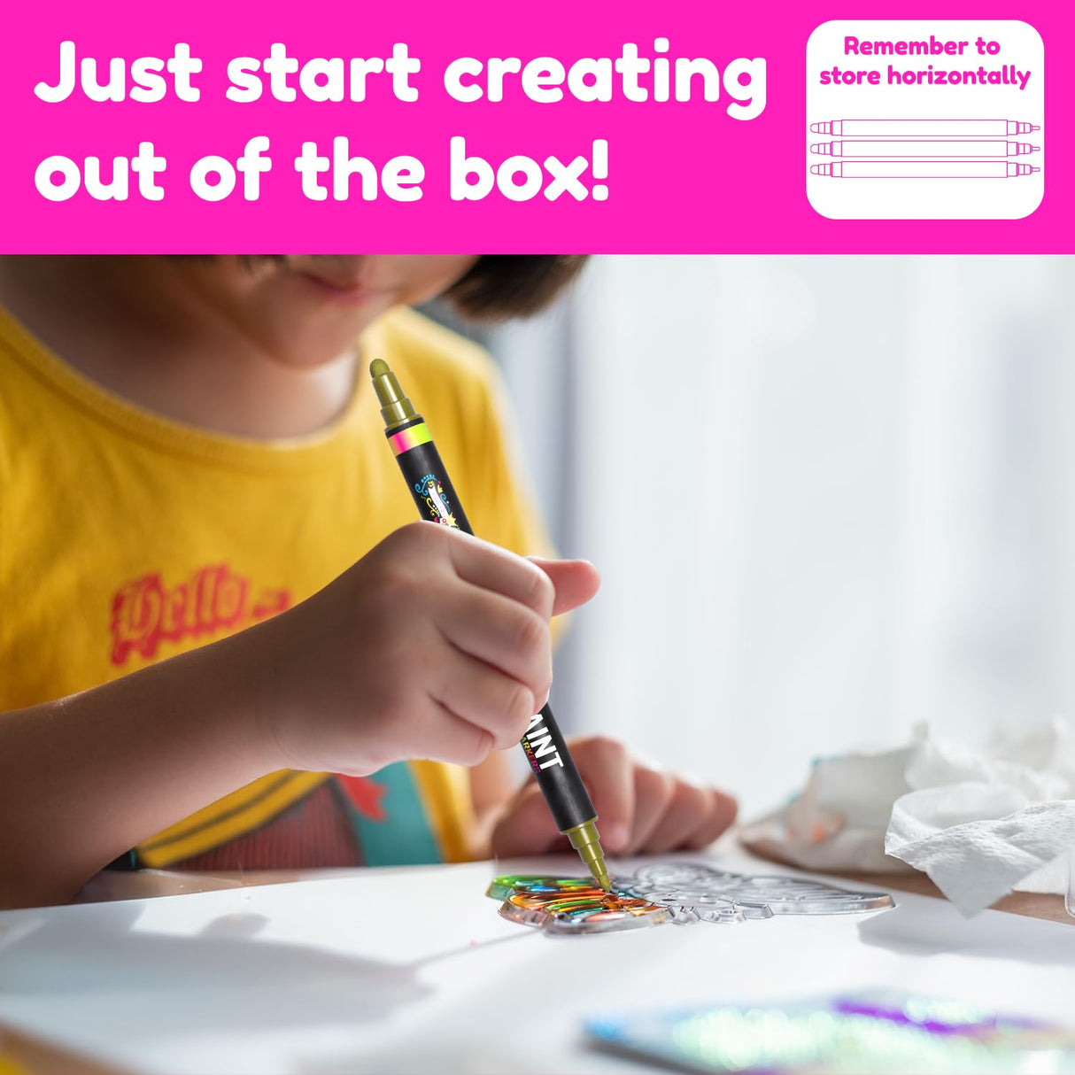 Acrylic Paint Markers Dual Tip (12 Pack) - Acrylic Markers Paint Pens for Rocks - Bold Acrylic Paint Pens Fine Tip and Dot Tip - Fabric Makers Permanent for Clothes Water Based Markers - Chalky Crown CHALKY CROWN