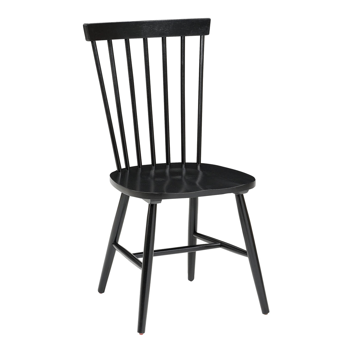 OSP Home Furnishings Eagle Ridge Traditional Windsor Style Solid Wood Dining Chairs 2-Pack, Black OSP Home Furnishings