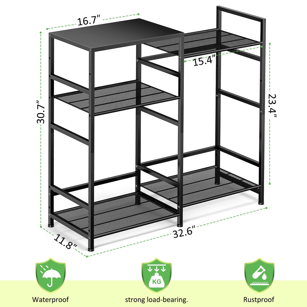 ThreeHio Potting Bench Table, Outdoor Plant Stand Table with Storage, Garden Tools Organizer Shelf Work Bench Station for Backyard, Patio, Balcony, Greenhouse ThreeHio