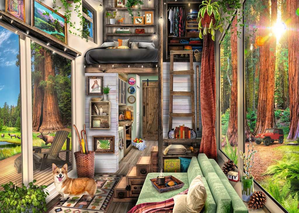 Ravensburger Redwood Forest Tiny House 1000 Piece Jigsaw Puzzle | Engaging Imagery | Perfect Interlocking Fit | Sustainable Materials | Ideal for Ages 14+ Ravensburger