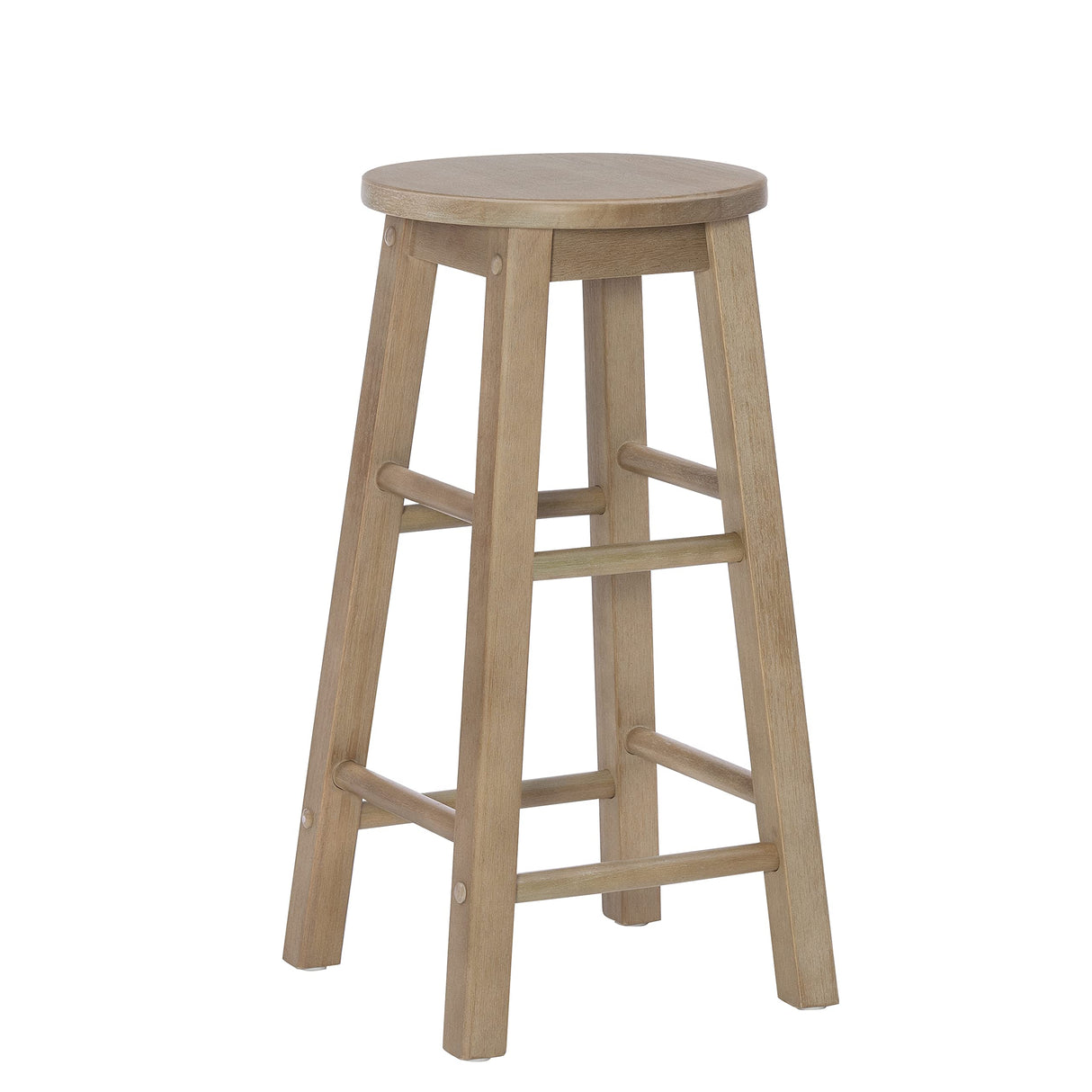 Linon Zeke Grey Wash 24" Counter Stool with Round Seat Linon
