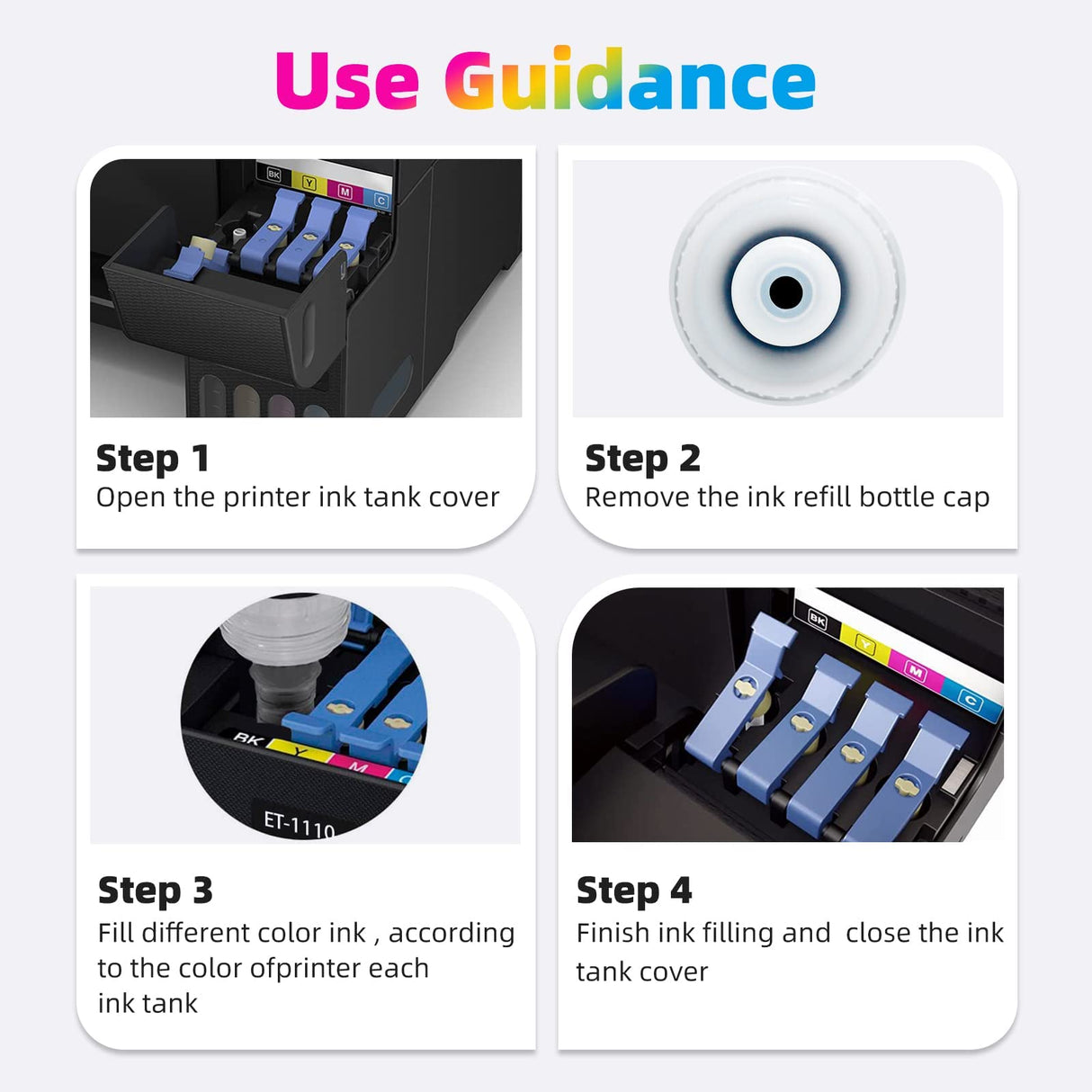 EXCERCUS T522 522 Ink Refill Bottles Compatible for Ecotank ET-2760 ET-4760 ET-2750 ET-2720 ET-3760 ET-2850 ET-15000 ET-2800 ET-4700 ST-4000 ST-2000 ET-3710 ET4810 ET-3850 Printer (2BK) EXCERCUS