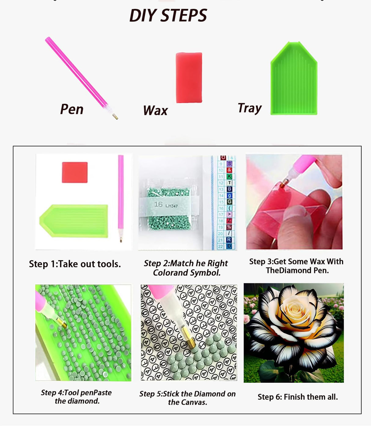 APTDYIGL 5D Yellow Rose Diamond Painting Kits for Adults Beginner,DIY Flower Diamond Art Kits for Adults,Round Full Drill Diamond Dots with Gem Art Kits,Home Wall Decor 15.7X15.7inch APTDYIGL