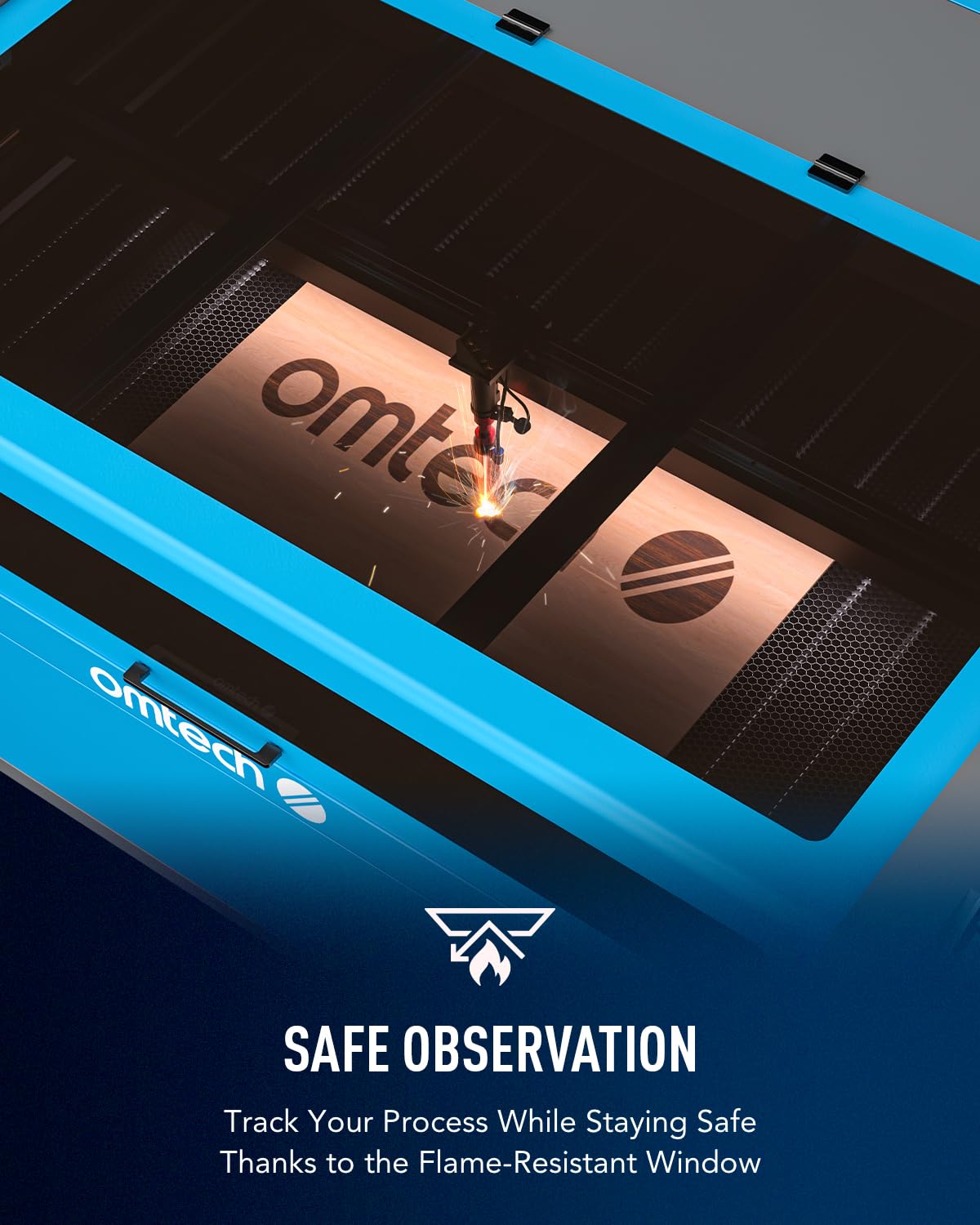 OMTech 150W CO2 Laser Engraver with Autolift Autofocus, 150W Laser Cutter 2 Way Pass Through, 40x63 Laser Engraving Machine with Ruida Control 3-Way Pass-Through Air Assist, Laser Cutting Machine OMTech