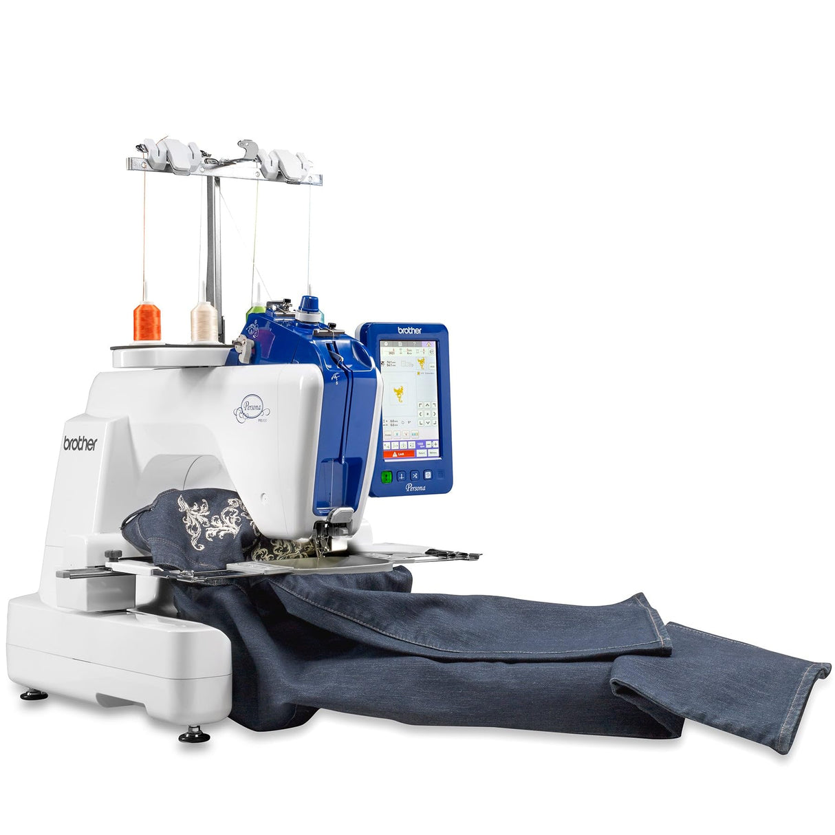 Brother Persona PRS100 Single Needle Embroidery Machine with 4-Spool Thread Stand and Free Arm Embroidery Brother
