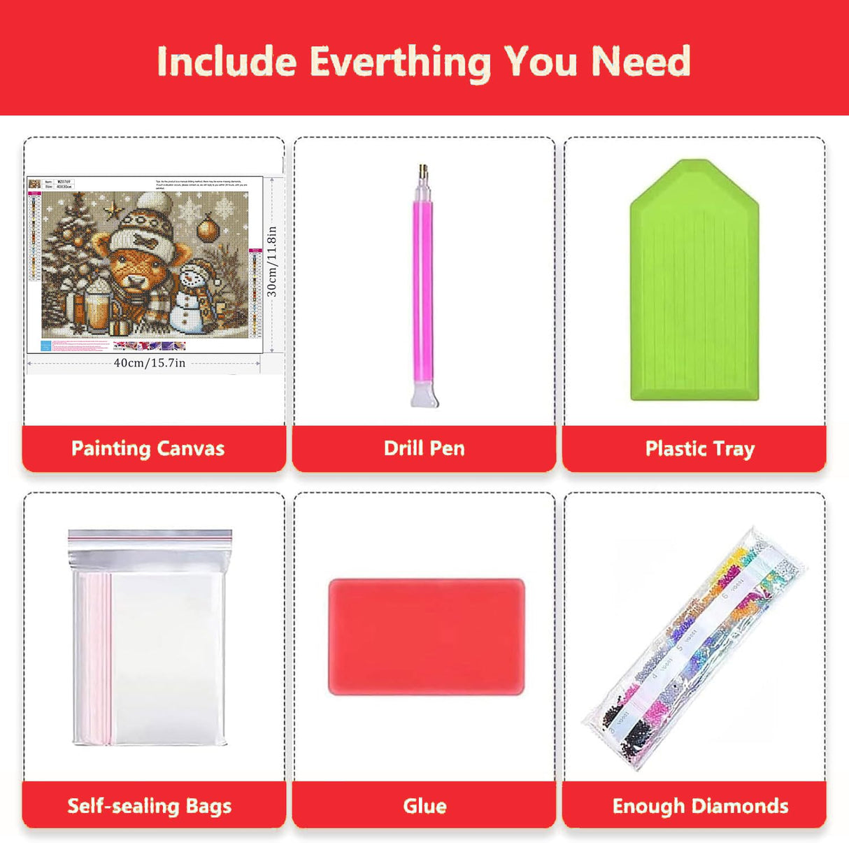 Christmas Diamond Art Kits for Adults - Highland Cow Diamond Painting Kits for Adults, 5D Round Full Drill DIY Winter Gem Art Paint by Diamonds 16x12 inch Axquilon