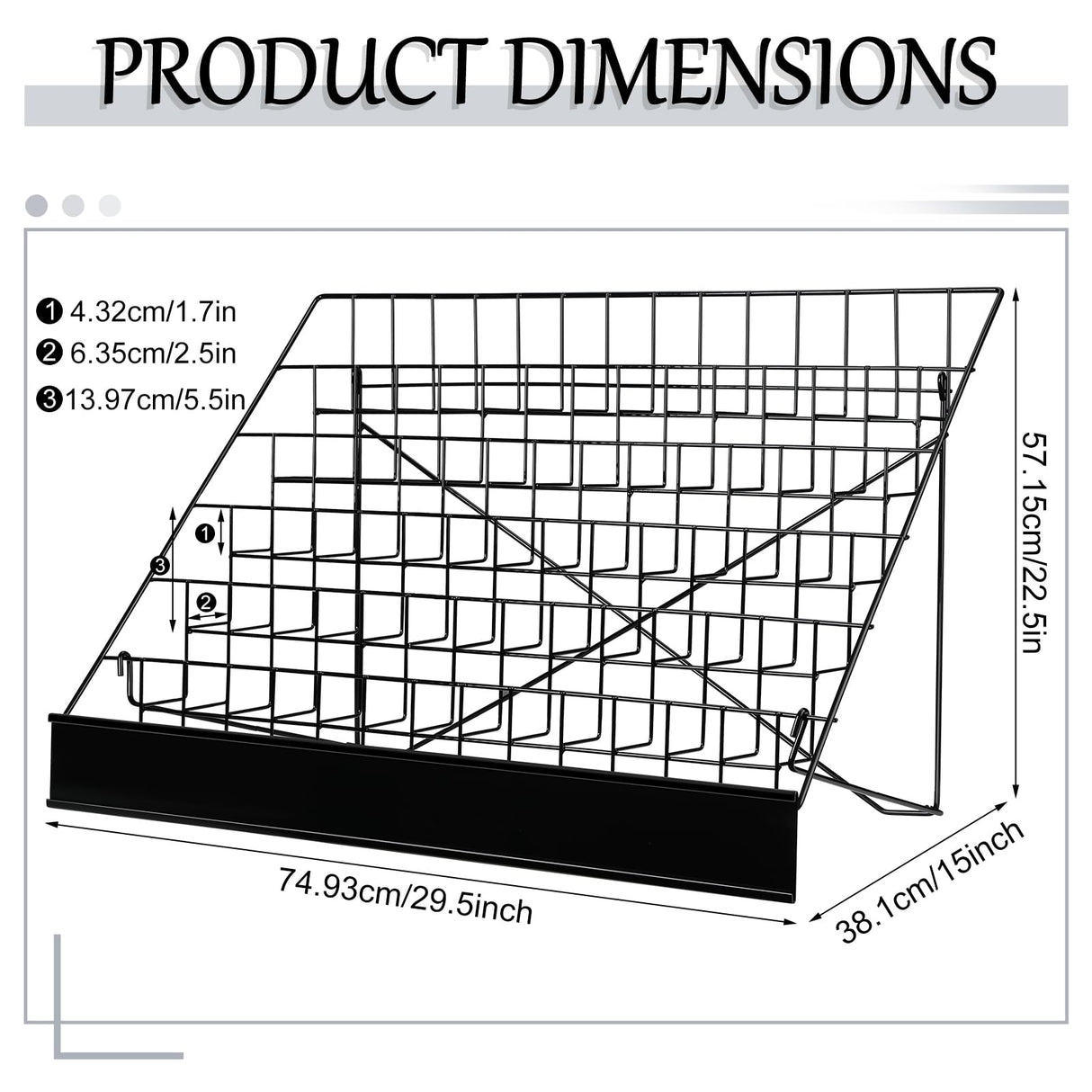 Queekay 6 Tier Wire Countertop Rack black Comic Book Holders Wide Wire Magazine Rack Tabletop Display Stand for Table Top Book Brochure Literature Comic Greeting Card Shelf Holder Stand Queekay