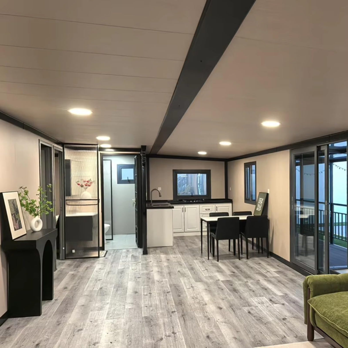 Folding Prefab Tiny Home for Sale Container House, Features 2 Bedroom, 1 Kitchen and Bathroom, Expandable Portable Modular Tiny House to Live in for Adults, Prefabricated Mobile Homes for Sale Generic