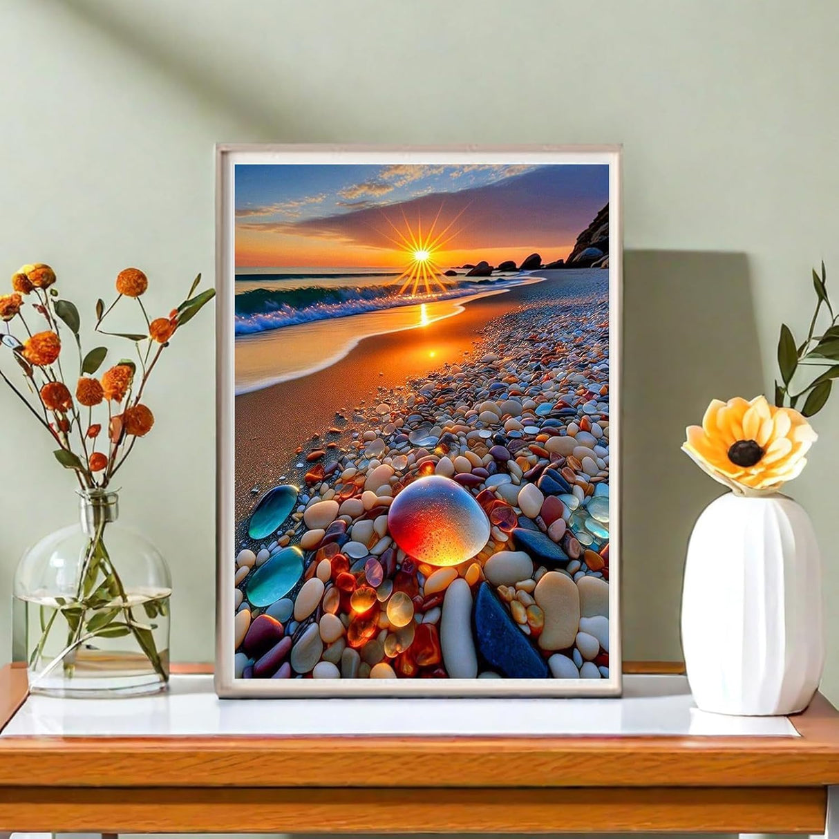 HITIRECOVI Beach Paint by Numbers Kit for Adults,Beach Canvas Paint by Numbers for Adults,DIY Oil Painting by Numbers for Gifts Home Wall Decor 16x20in HITIRECOVI