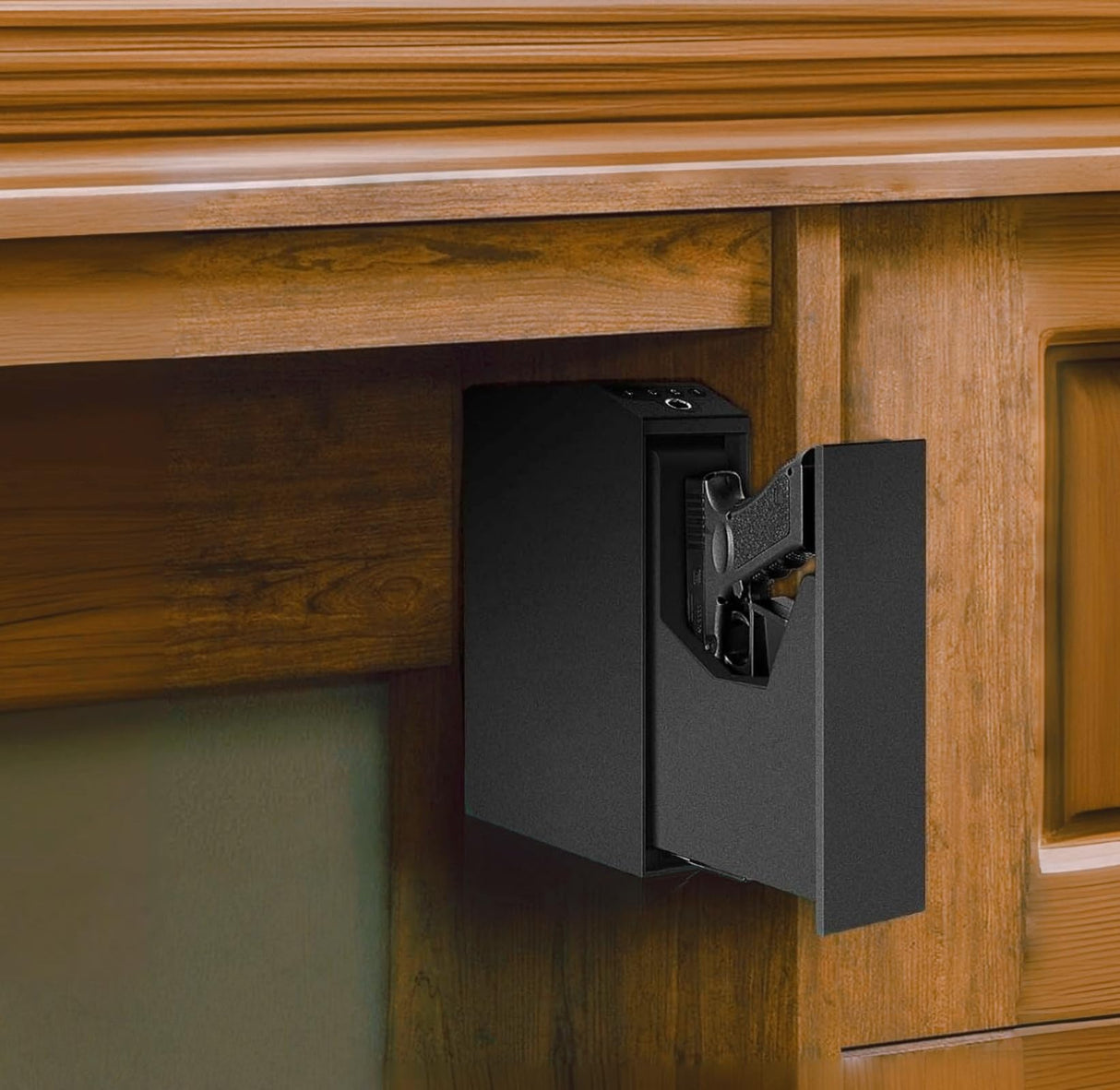 Biometric Gun Safe for Handgun,3 Ways Quick Access Pistol Safe with Fingerprint, PIN Code, Key,Handgun safe used for Nightstand, Bed side, Wardrobes, Wall or Other Hidden Corners HOROX