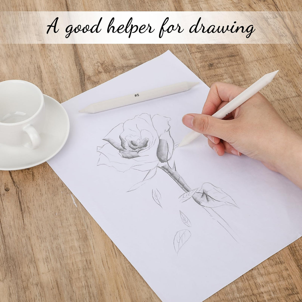 Blending Stump, 12 PCS Tortillions Blending Pencil Oil Pastel Blending Tools Shading Pencils Soft Paper Felts Sketch Blending Sticks for Artist Student Sketch Drawing Supplies (6 Sizes) Sliverdew