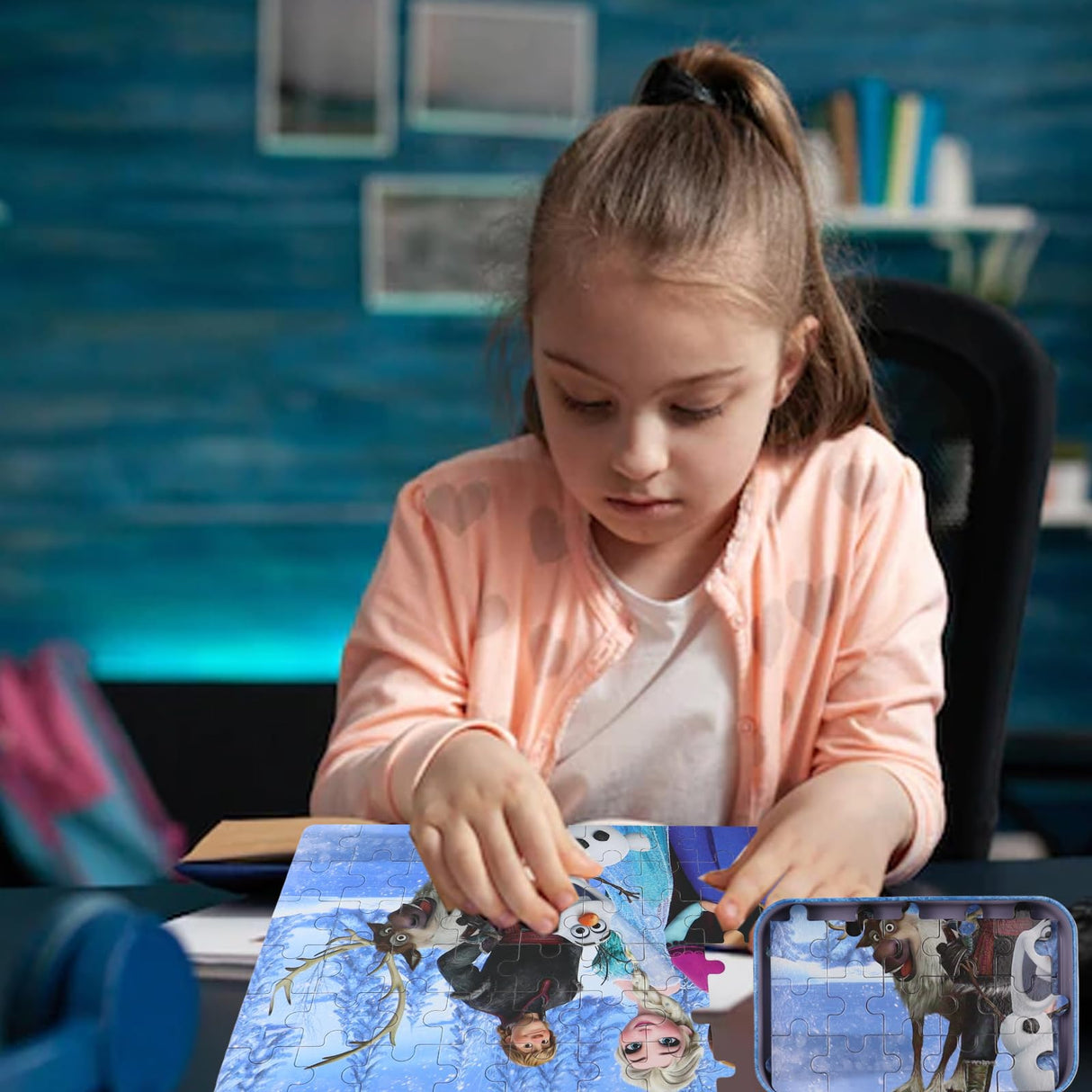 Princess Puzzles for Kids Ages 4-8 60 Pieces Puzzles for Kids Ages 3-5 Princess Puzzle for Girls and Boys Toys Jigsaw Puzzles in a Metal Box Educational Puzzles (Princess 0679) doovide