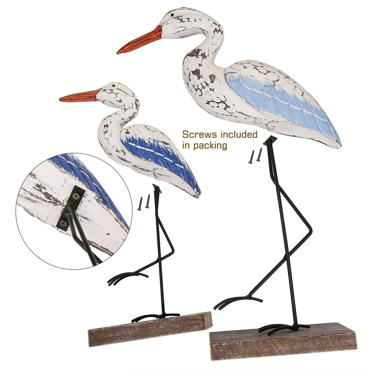 SAILINGSTORY Wooden Sea Bird Figurine and Statue Seagull Decor Sculpture Nautical Coastal Beach Decor HOME DECOR SAILINGSTORY