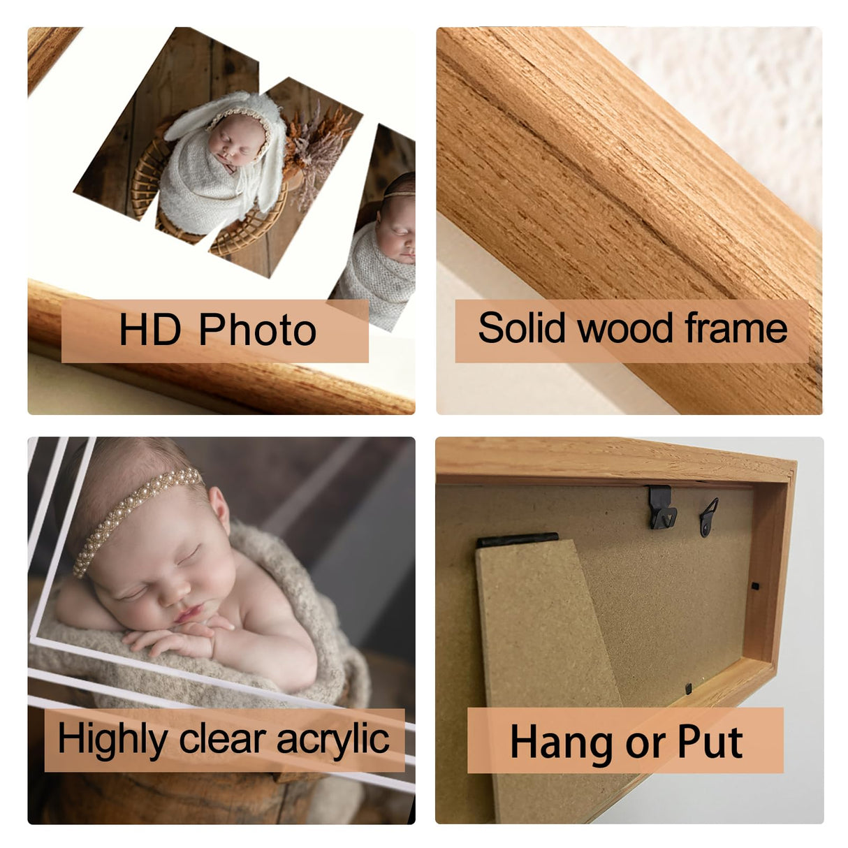 CUSTOM STEWARD Personalized Wooden Photo Frame, Personalized Custom Letter Collage Photo Frame with Name, Best Gift for Dad, Mom and Family,Desk or Wall Photo Collage Frame CUSTOM STEWARD