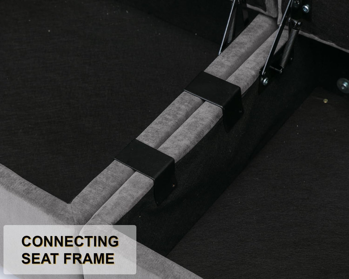 asunflower Loveseat with Storage Seats Modular Sectional Small Couch for Small Spaces with Reclining Arms and Backs 2 Seater Couch Mini Sofa Love Seat for Bedroom,Dorm Room, Living Room(Grey) asunflower