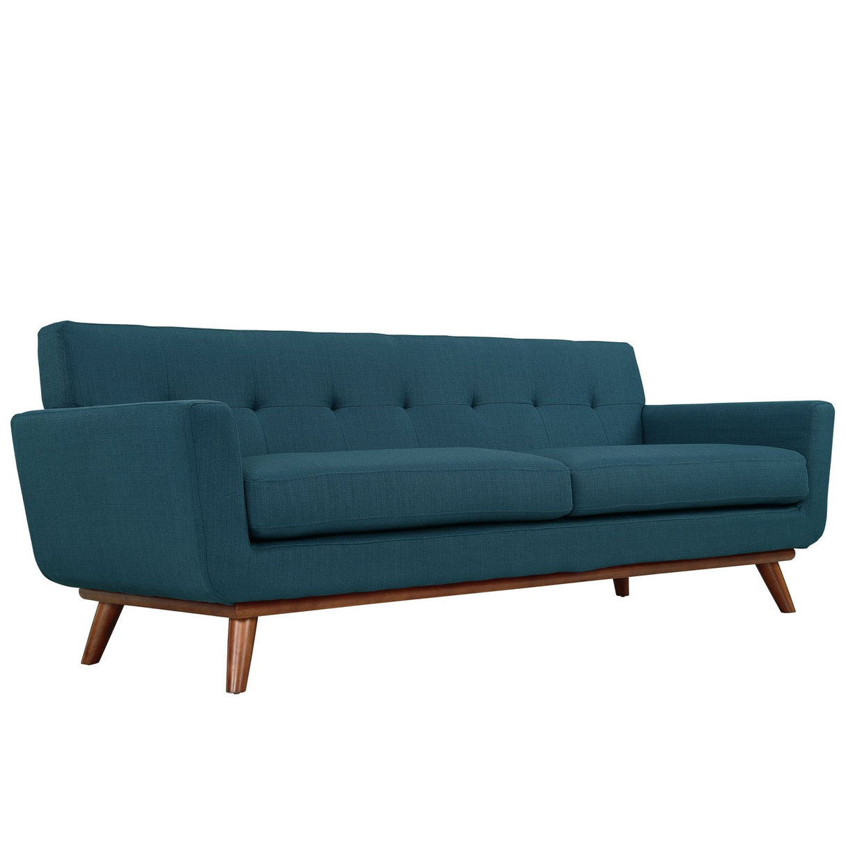 Modway Engage Mid-Century Modern Upholstered Fabric Sofa in Azure Modway