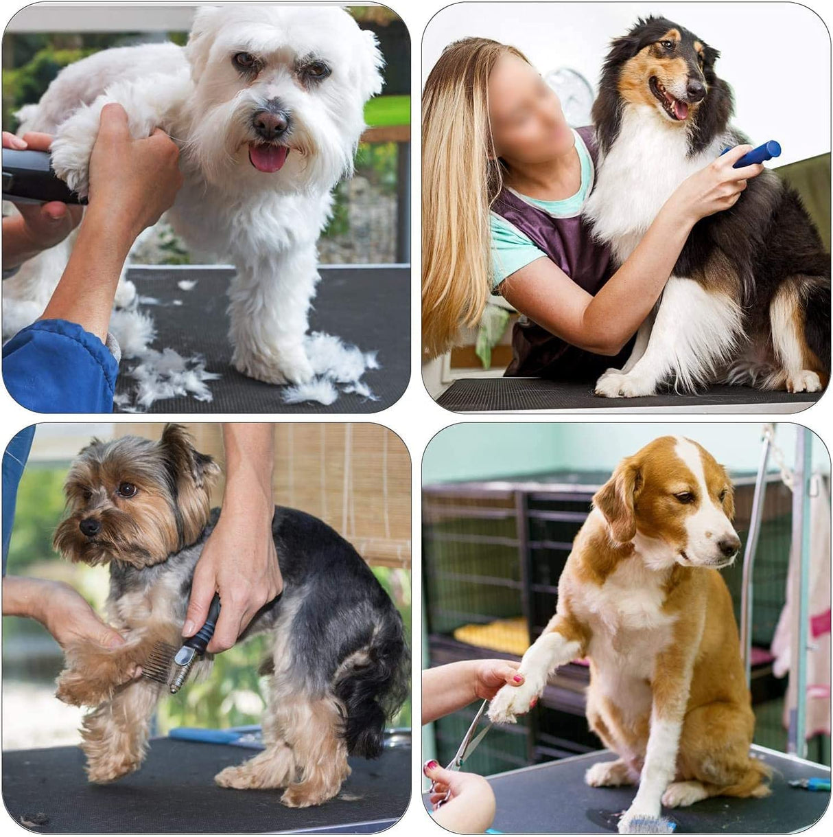 mydearpet Electric Dog Pet Grooming Table for Large Dogs, Heavy Duty X Lift Pet Grooming Table, Height Adjustable with Double Arms and Non-Slip Rubber Tabletop, 50''/White mydearpet