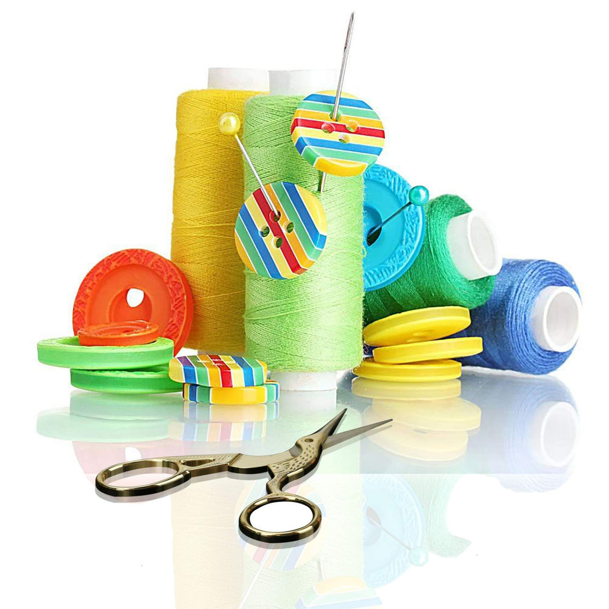 AQUEENLY Embroidery Scissors, Stainless Steel Sharp Stork Scissors for Sewing Crafting, Art Work, Threading, Needlework - DIY Tools Dressmaker Small Shears - 2 Pcs (3.6 Inches, Gold) AQUEENLY