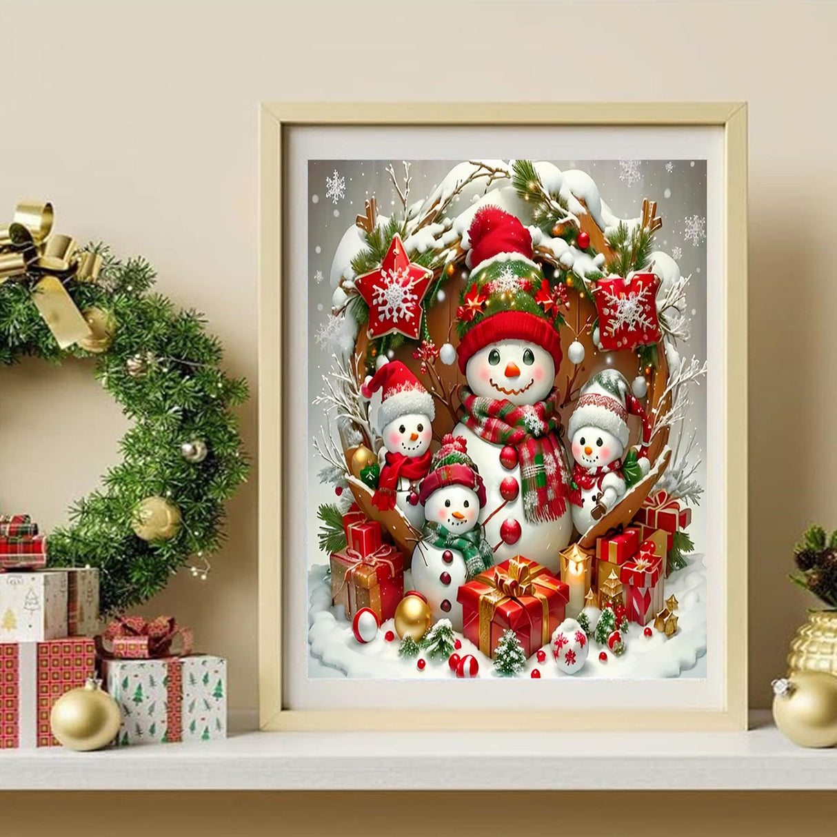 Arttoplus Christmas Paint by Numbers Kit for Adults Beginner-Christmas Snowman Adult Paint by Number Kits on Canvas, DIY Acrylic Oil Painting by Numbers for Adults for Gift Home Wall Decor(16x20inch) Arttoplus