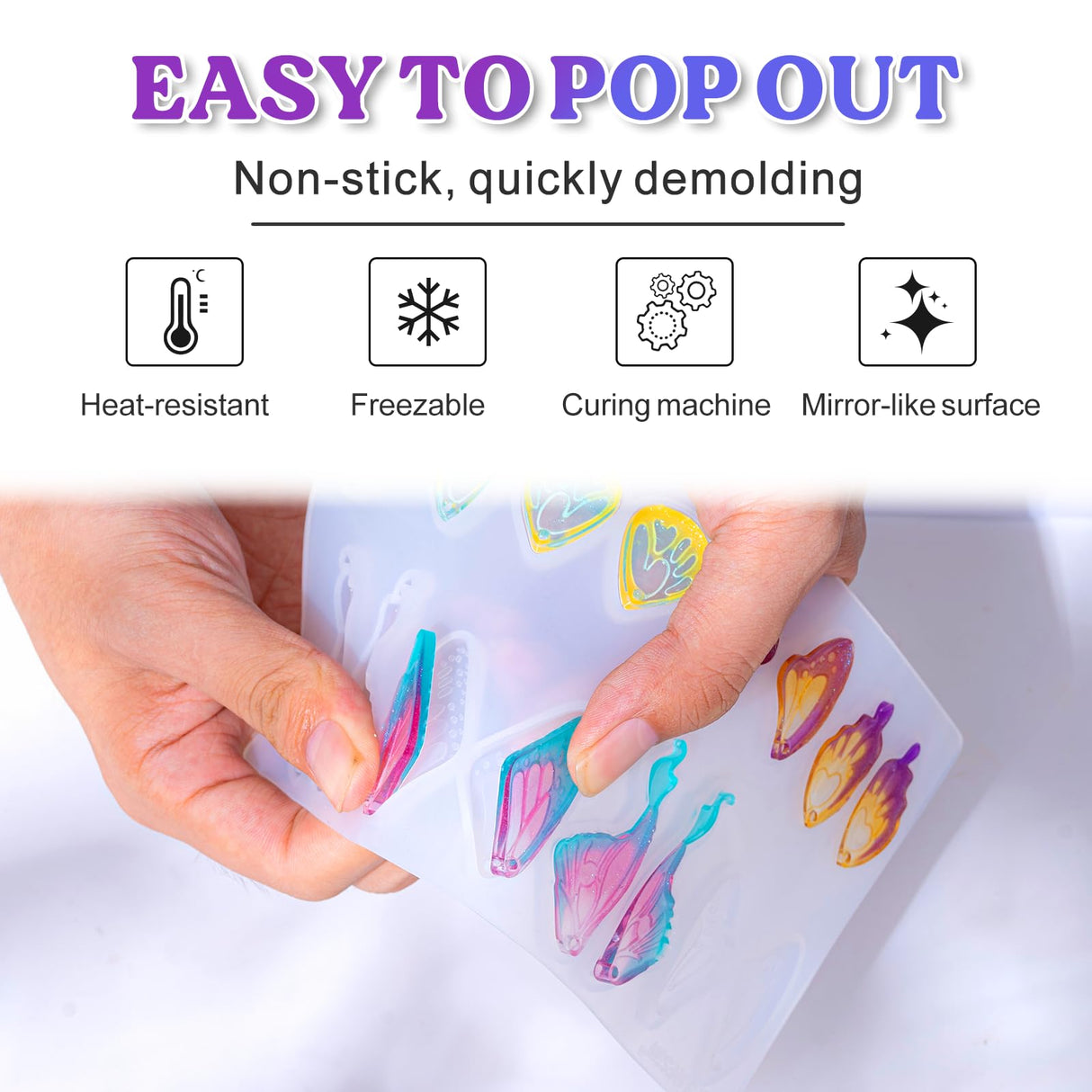 LET'S RESIN Resin Earring Molds, 2 Pcs Resin Molds Silicone with Butterfly Moth Wings Shapes, Silicone Molds for Resin Jewelry, DIY Art Craft LET'S RESIN