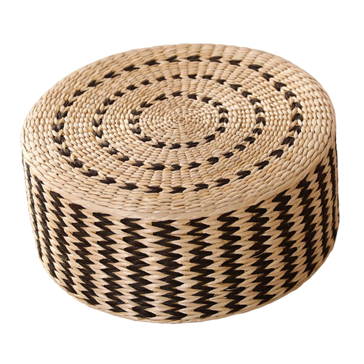 Leefasy Traditional Meditation Cushion Floor Cushion Comfortable Woven Tatami Floor Mat Tatami Floor Cushion for Indoor Tea Ceremony Birthday Gifts, Black 45cm Leefasy