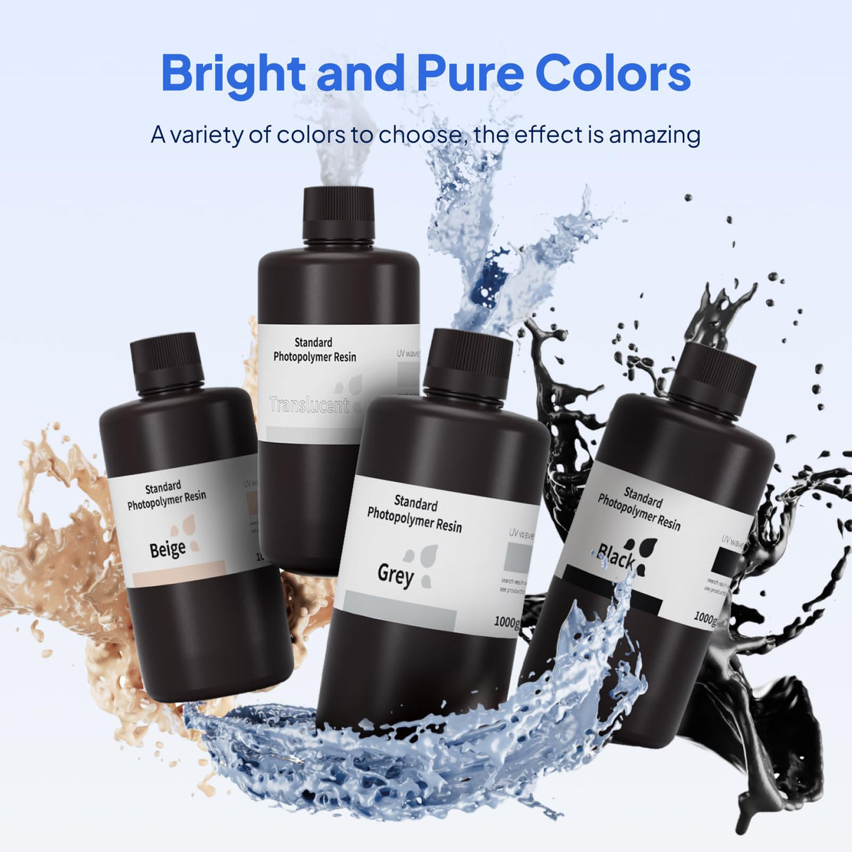 ELEGOO Standard 3D Printer Resin 1kg Clear Green, Rapid Precise Printing Resin 405nm LCD UV-Curing for LCD 3D Printer ELEGOO