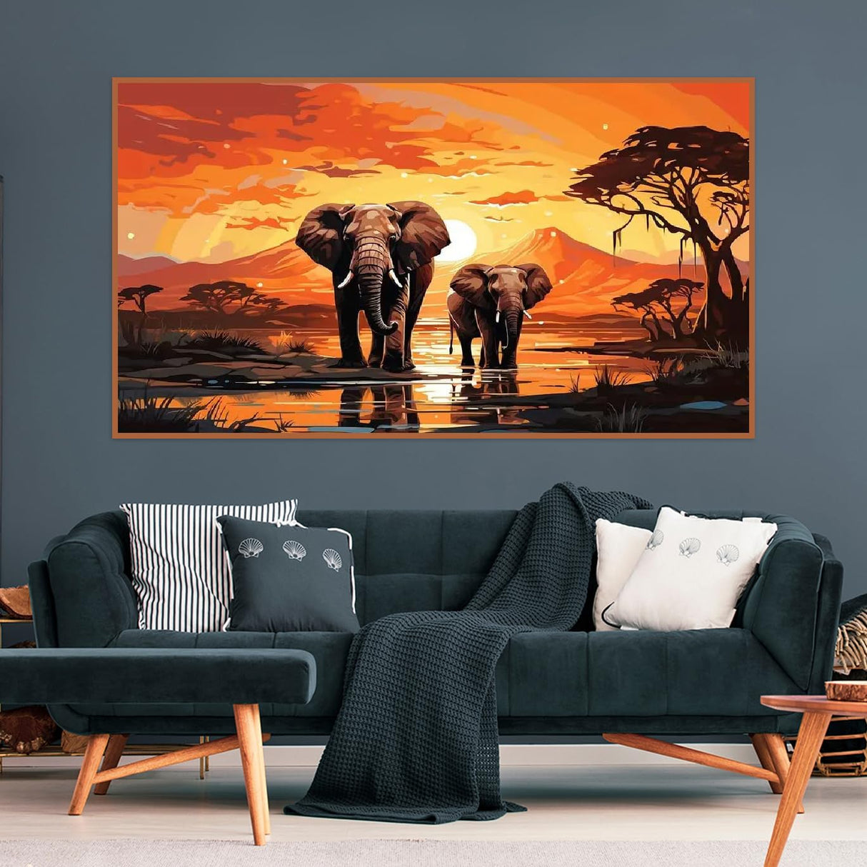 BOHADIY Elephant Diamond Painting Kits for Adults - Art Beginner, Large Size 5D DIY Full Drill Dots Animal Paintings with Diamonds Gem and Crafts Gem Art Painting Kits Home Wall Decor 27.5 x15.7inch BOHADIY