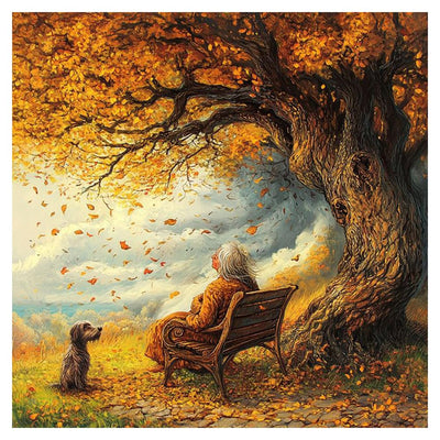 DPDAKIT Fall Diamond Art Kits for Adults, Landscape Diamond Painting Kits for Beginner, 5D DIY Round Full Gem Art Crafts for Home Wall Decor Gift, 12x12inch