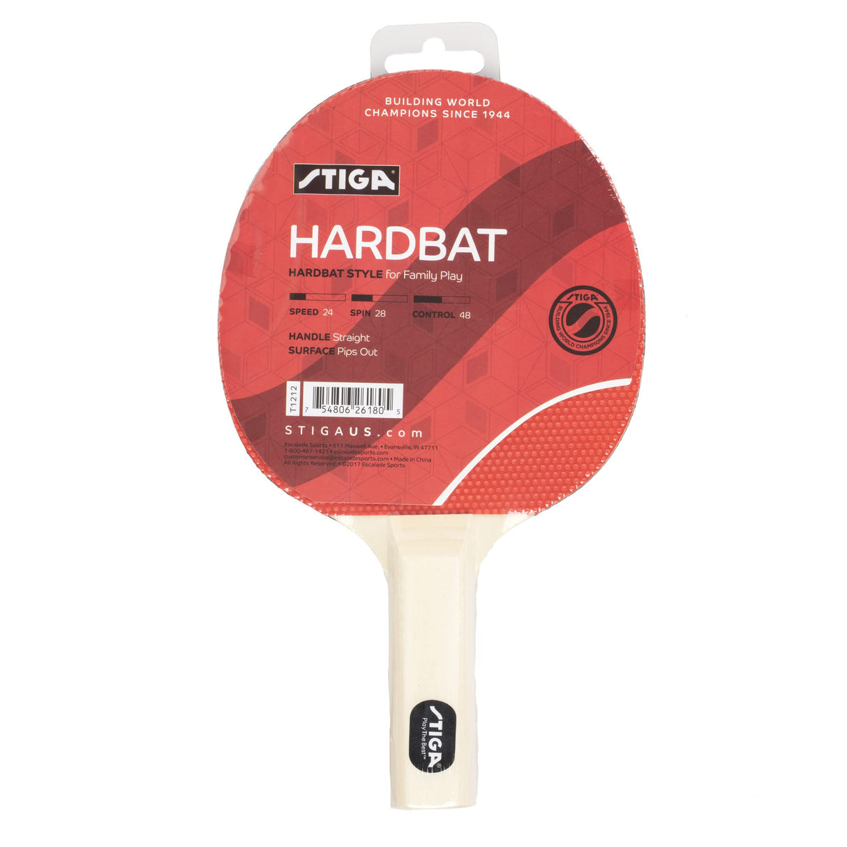 STIGA Hardbat Table Tennis Racket - USATT Approved Recreational Ping Pong Paddle Stiga