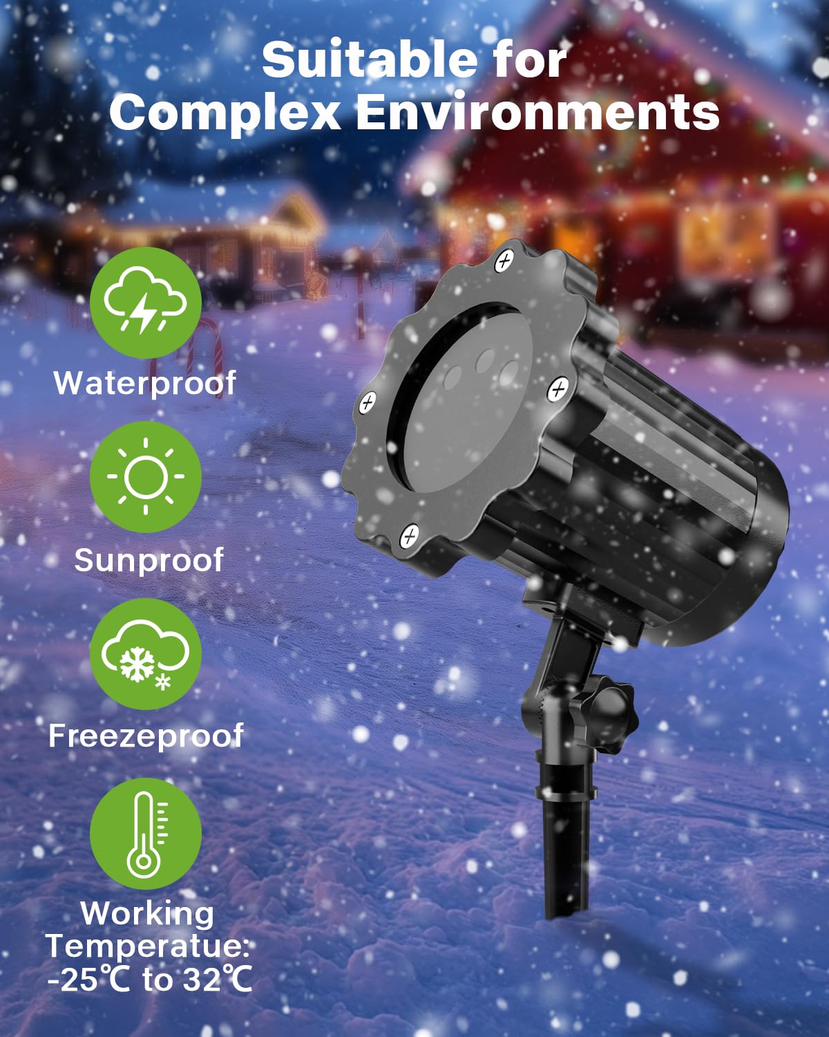 Laser Christmas Projector Lights Outdoor, Christmas Decorations Stars Light Show, Holiday Projector Decorations for House/Garden/Party FLITI