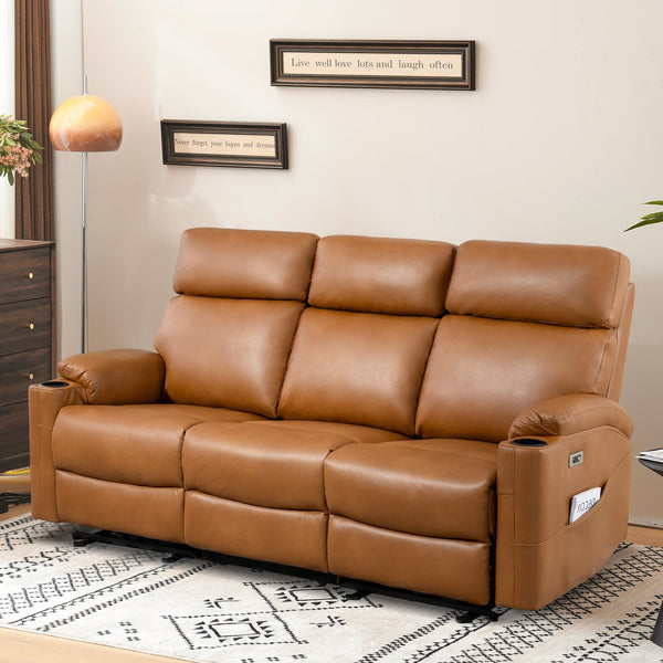 PALLOME Power Reclining Sofa, Electric 3-Seat Dual Recliner Sofa with ...