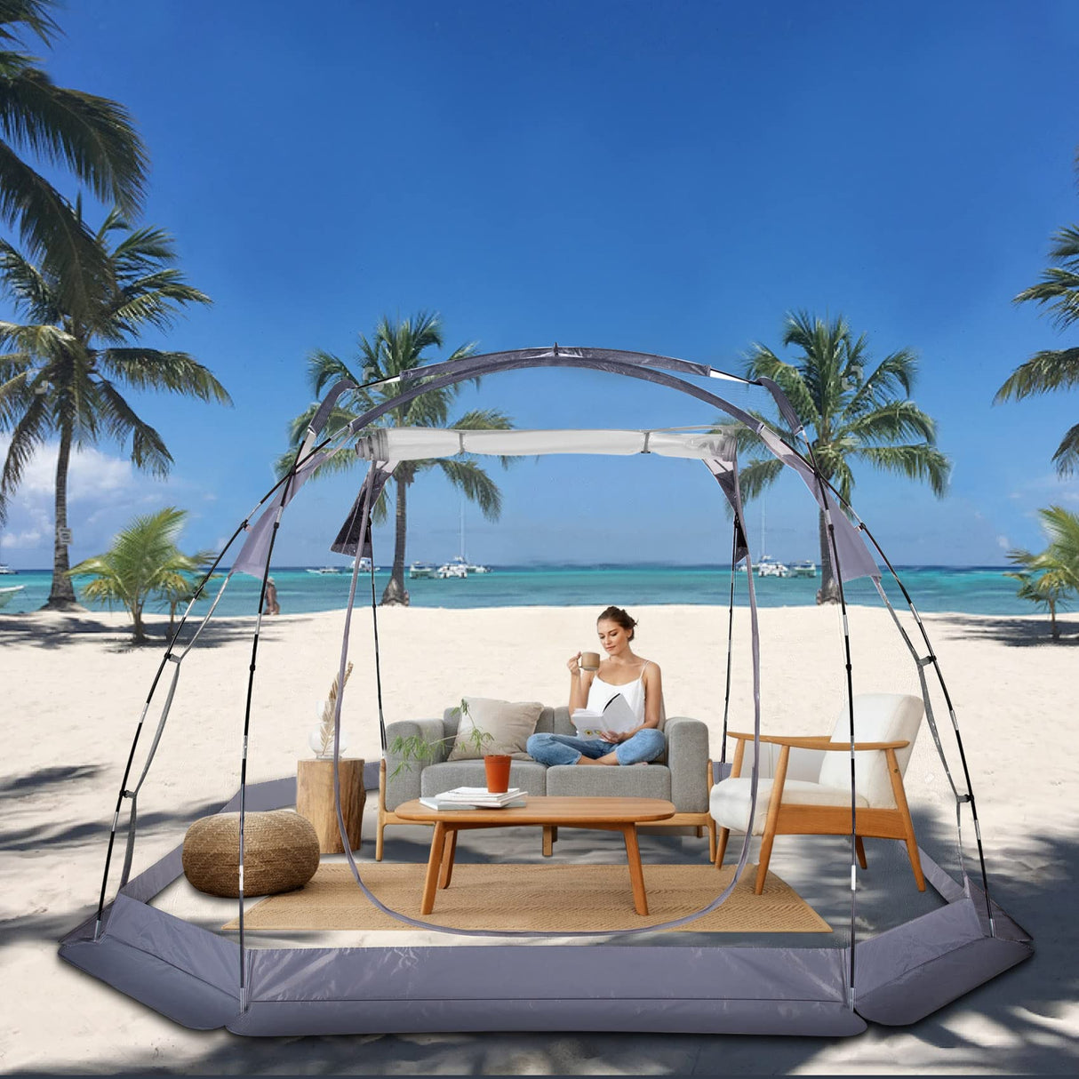 Bubble Tent 4-6 People Transparent Tent 10 'x10' Outdoor Tent Cold and Waterproof Suitable for Terrace, Canopy, Backyard Star Watching Camping Portable Tent VEIZXUN