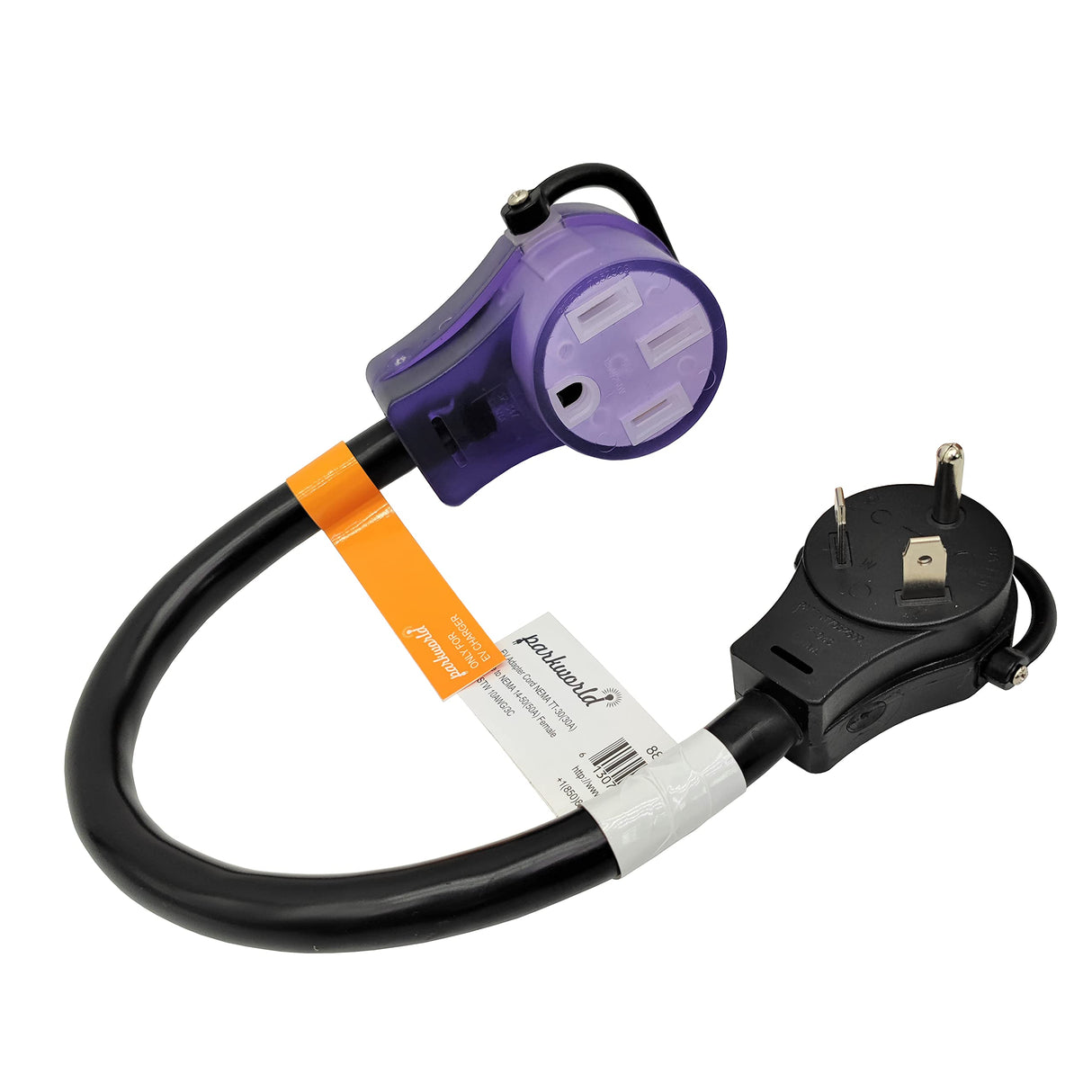 Parkworld 885378 EV Adapter Cord NEMA TT-30P to 14-50R (ONLY for EV or Tesla use, NOT for RV) (1.5FT) Parkworld