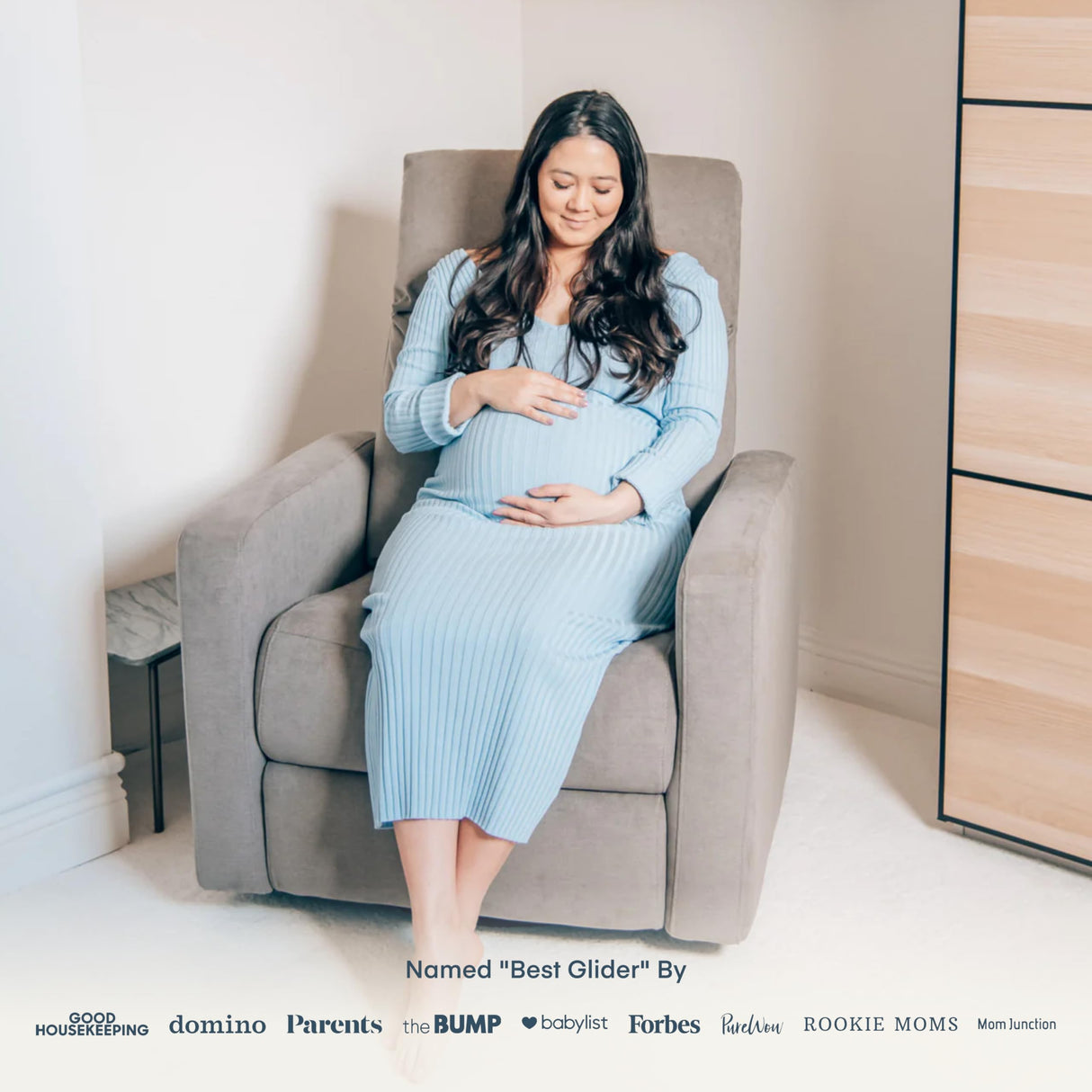 Nurture& The Glider Plus - Premium Nursery Power Recliner | Swivel Chair with Adjustable Head Support and Adjustable Lumbar Support | Built-in USB - The Ultimate Comfort for Nursing, Relaxing (Gray) Nurture&