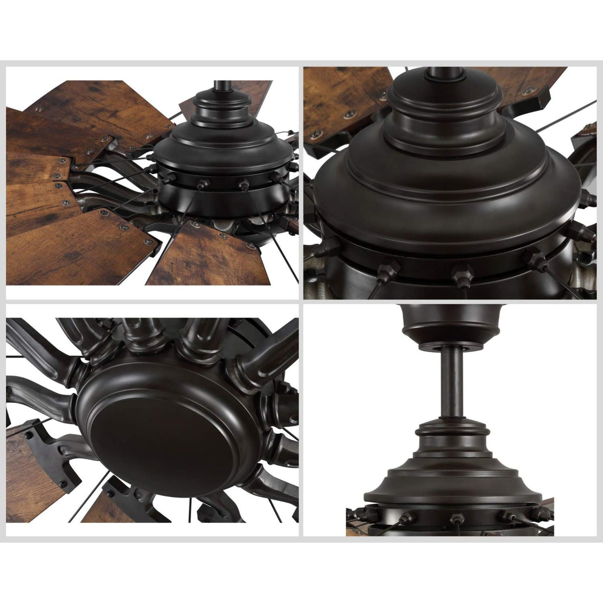 Progress Lighting P250000-129 Springer Collection DC Motor Windmill Farmhouse, 60-Inch, 12-Blade Ceiling Fan, Architectural Bronze Progress Lighting