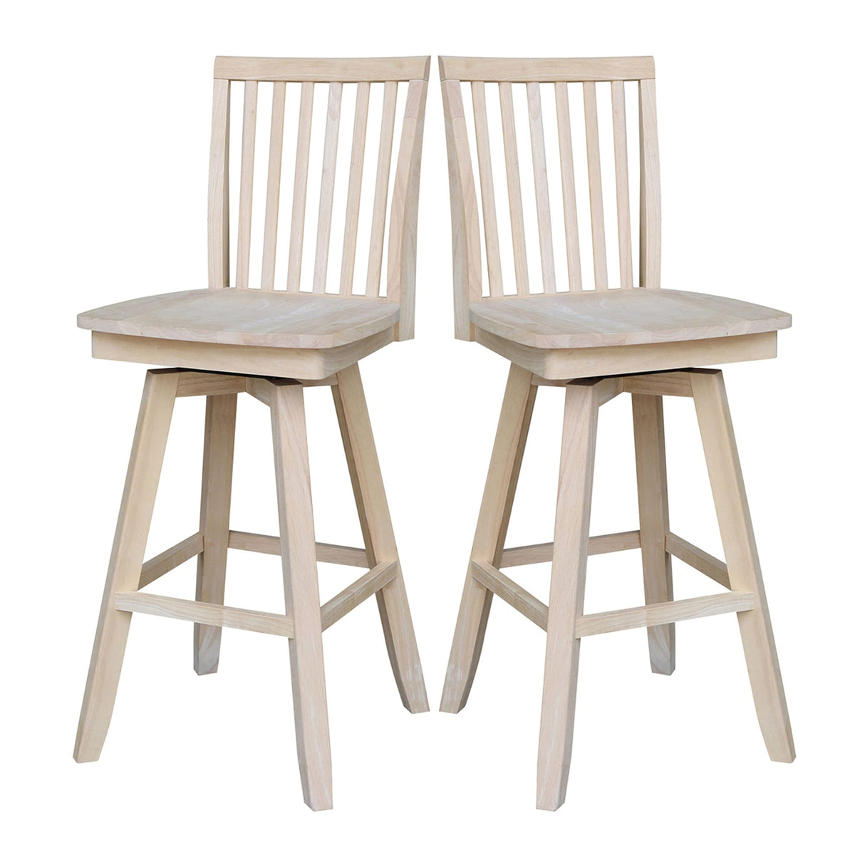 IC International Concepts Mission Barheight Stool with Swivel Seat Bar Height Table, 30", Ready to Finish IC International Concepts