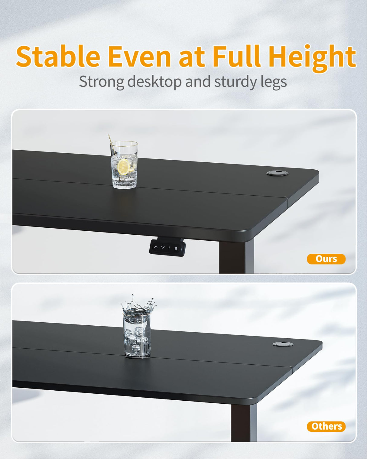 CubiCubi Height Adjustable Electric Standing Desk, 48 x 24 Inches Stand Up Table, Sit Stand Home Office Desk with Splice Board, Black CubiCubi