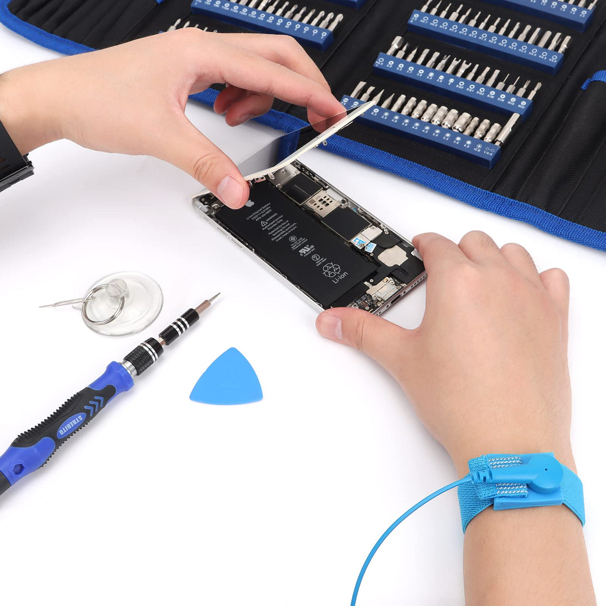 STREBITO Precision Screwdriver Set 142-Piece + Anti Static Wrist Strap Bundle, Electronics Repair Toolkit for iPhone, MacBook, Computer, Laptop, PC, Tablet, PS4, Xbox, Nintendo, Game Console STREBITO