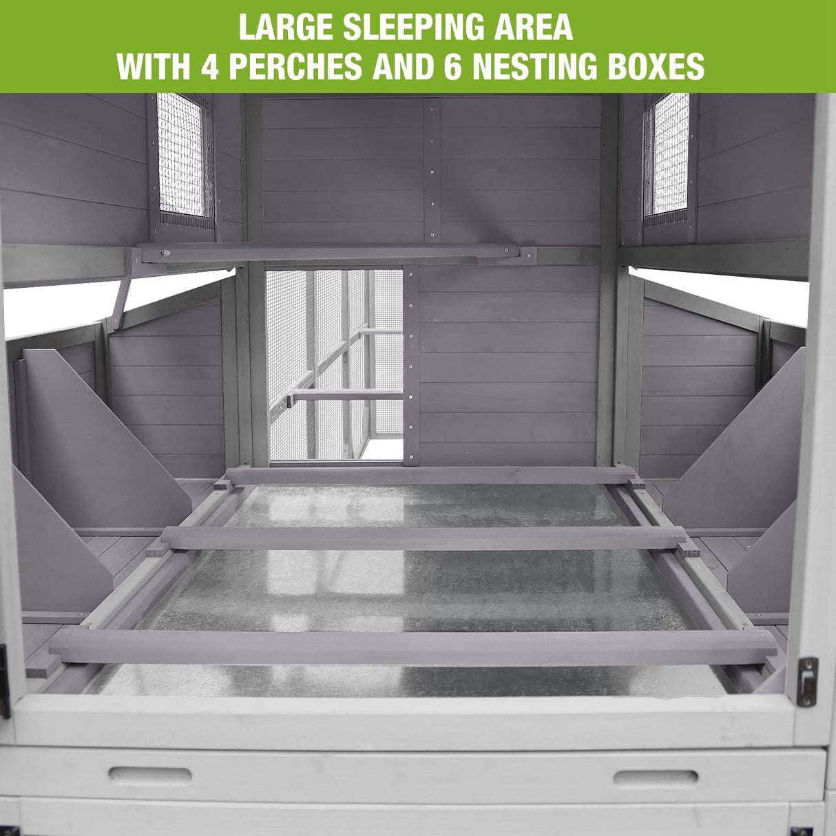 Chicken Coop Outdoor 135" Super Large Wooden Chicken House Poultry Cage with Large Nesting Boxes,55ft² GUTINNEEN