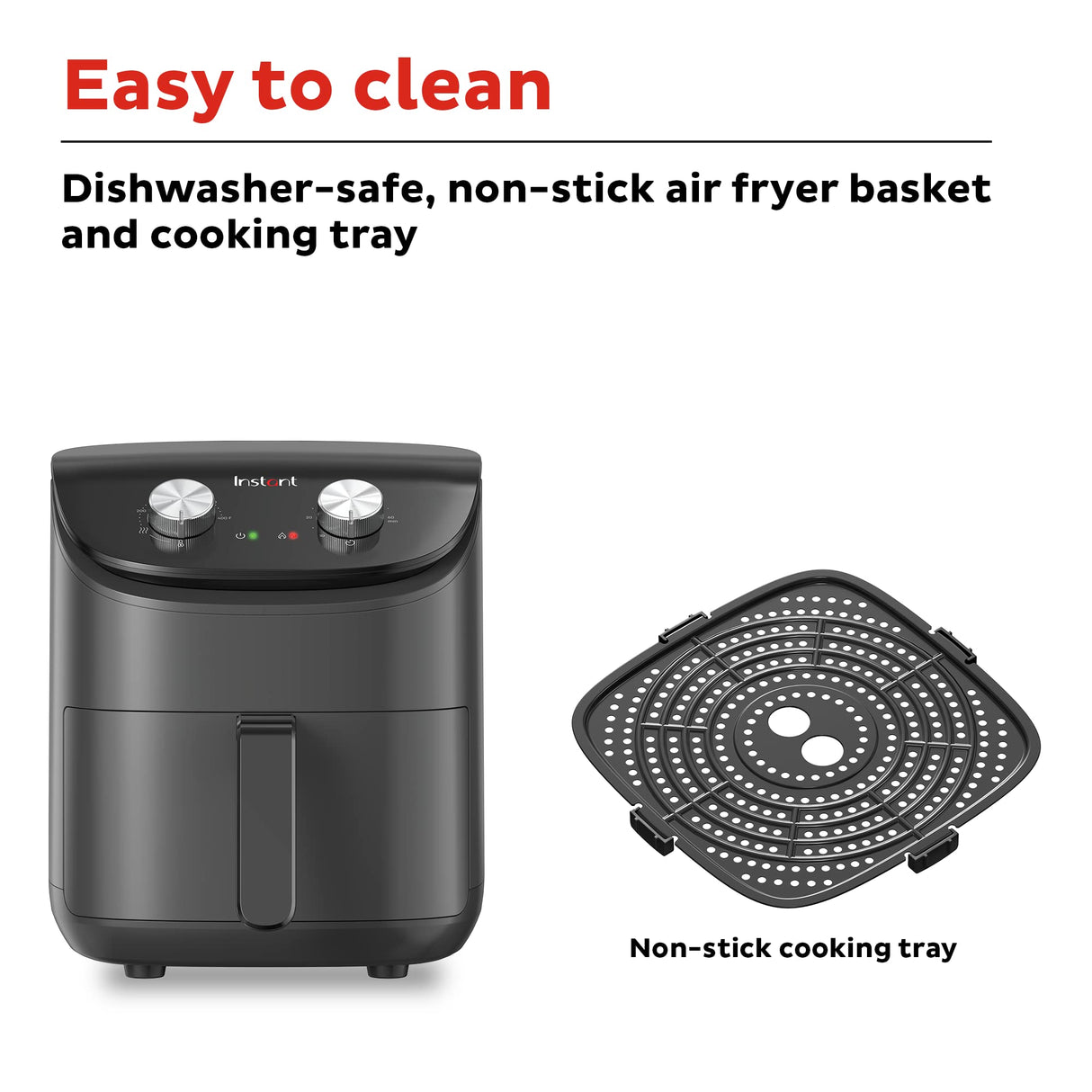 Instant Pot Essentials 4QT Air Fryer with EvenCrisp Technology that Crisps and Reheats, Easily Adjust Time & Temperature For Quick Meals, 100+ In-App Recipes, from the Makers of Instant Pot, Black Instant Pot