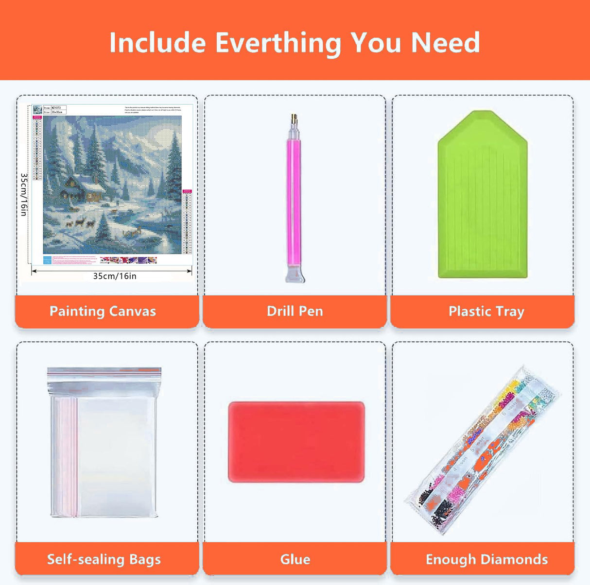 Axquilon Diamond Art Kits for Adults - Winter Diamond Painting Kits for Adults Beginner, DIY 5D Full Drill Landscape Gem Art for Home Wall Decor 14x14 inch Axquilon