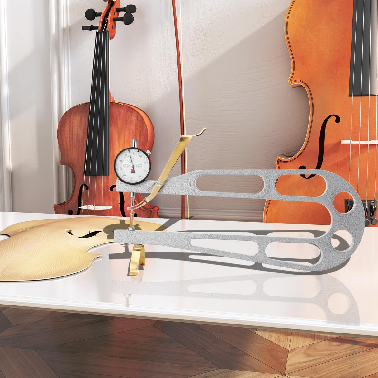 Lfhelper Violin Thickness Gauge Measuring Tool, Grauating Caliper, 0-0.4inch Range, Dial Indicator Luthier Tools for Violin Lfhelper
