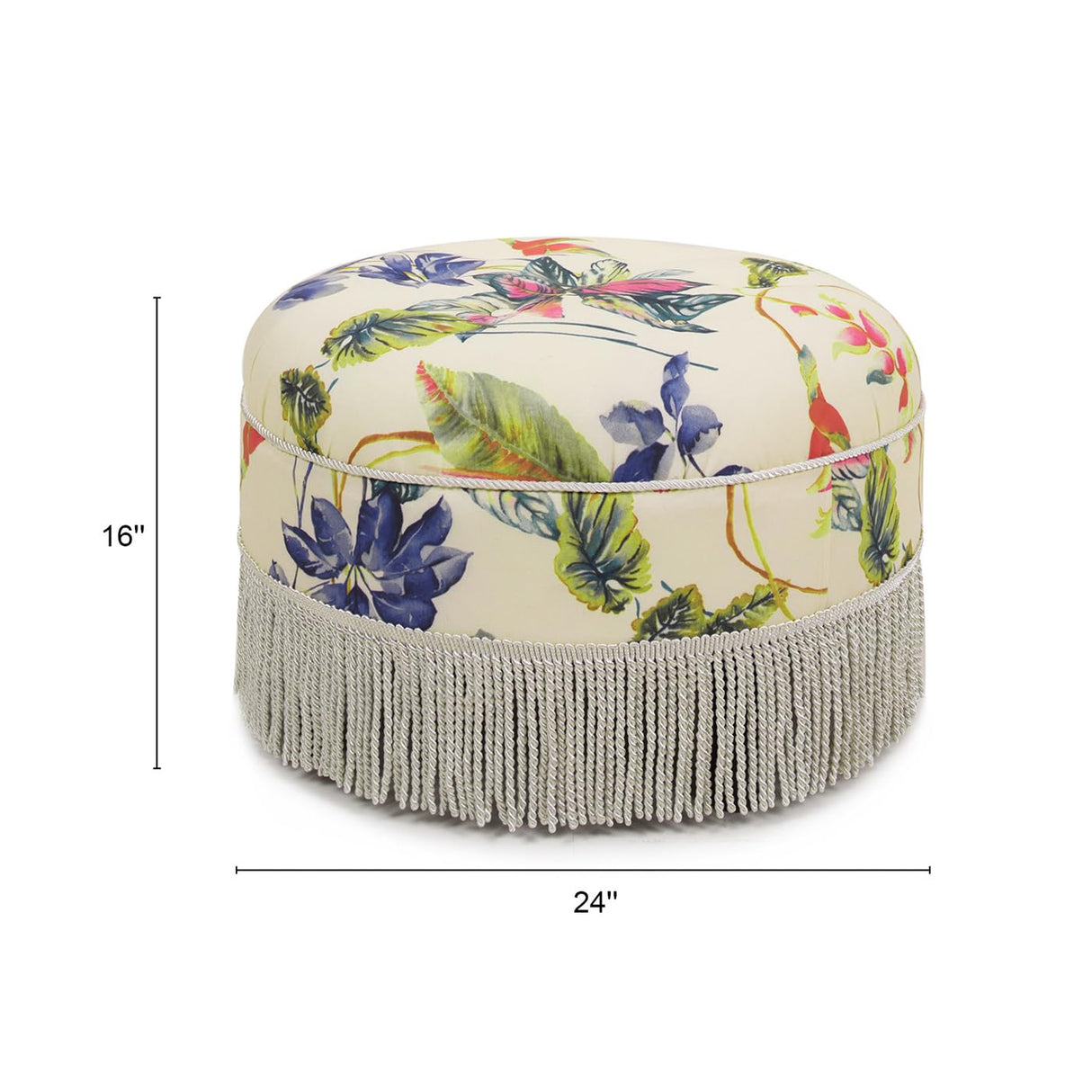 Jennifer Taylor Home Yolanda Ottoman, Off-White/Floral Jennifer Taylor Home