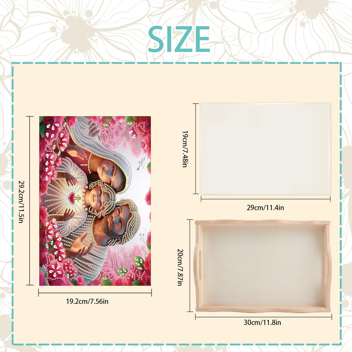 JZHYOAN Diamond Painting Trays for Adult, DIY Special Platter Creative Design, Food Large Art Serving Platter for Party Holiday Diamond Painting Table for Living Room Dining Woman Man Family JZHYOAN